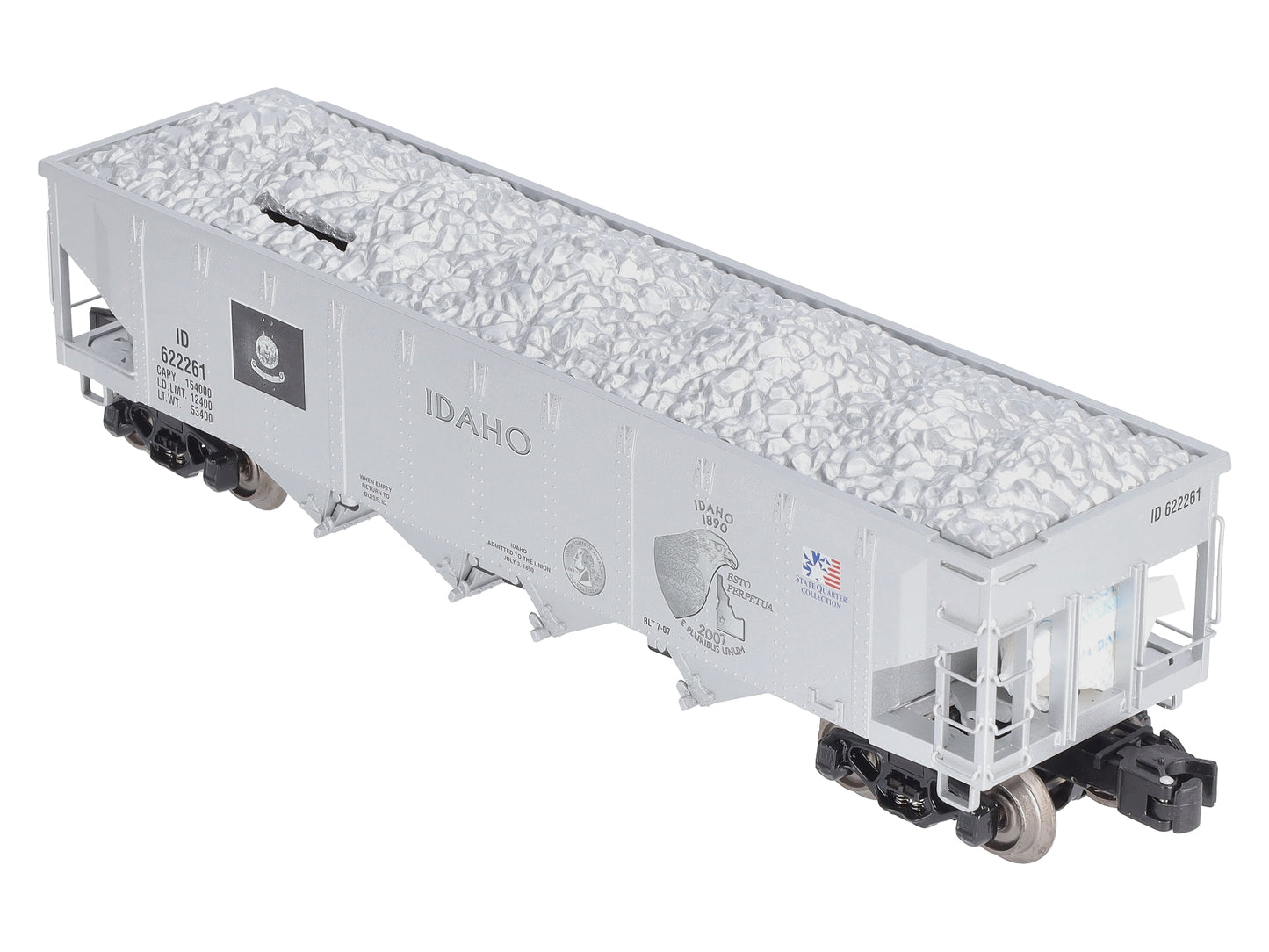 Lionel 6-22261 O Idaho State Quarter Die Cast 4-Bay Hopper Bank