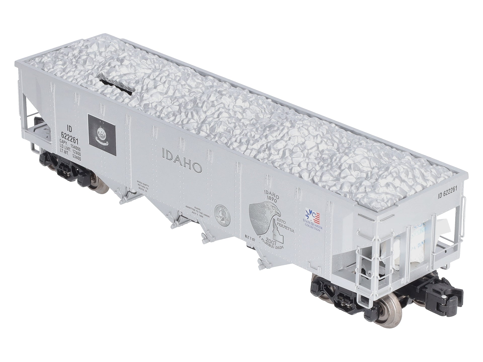 Lionel 6-22261 O Idaho State Quarter Die Cast 4-Bay Hopper Bank