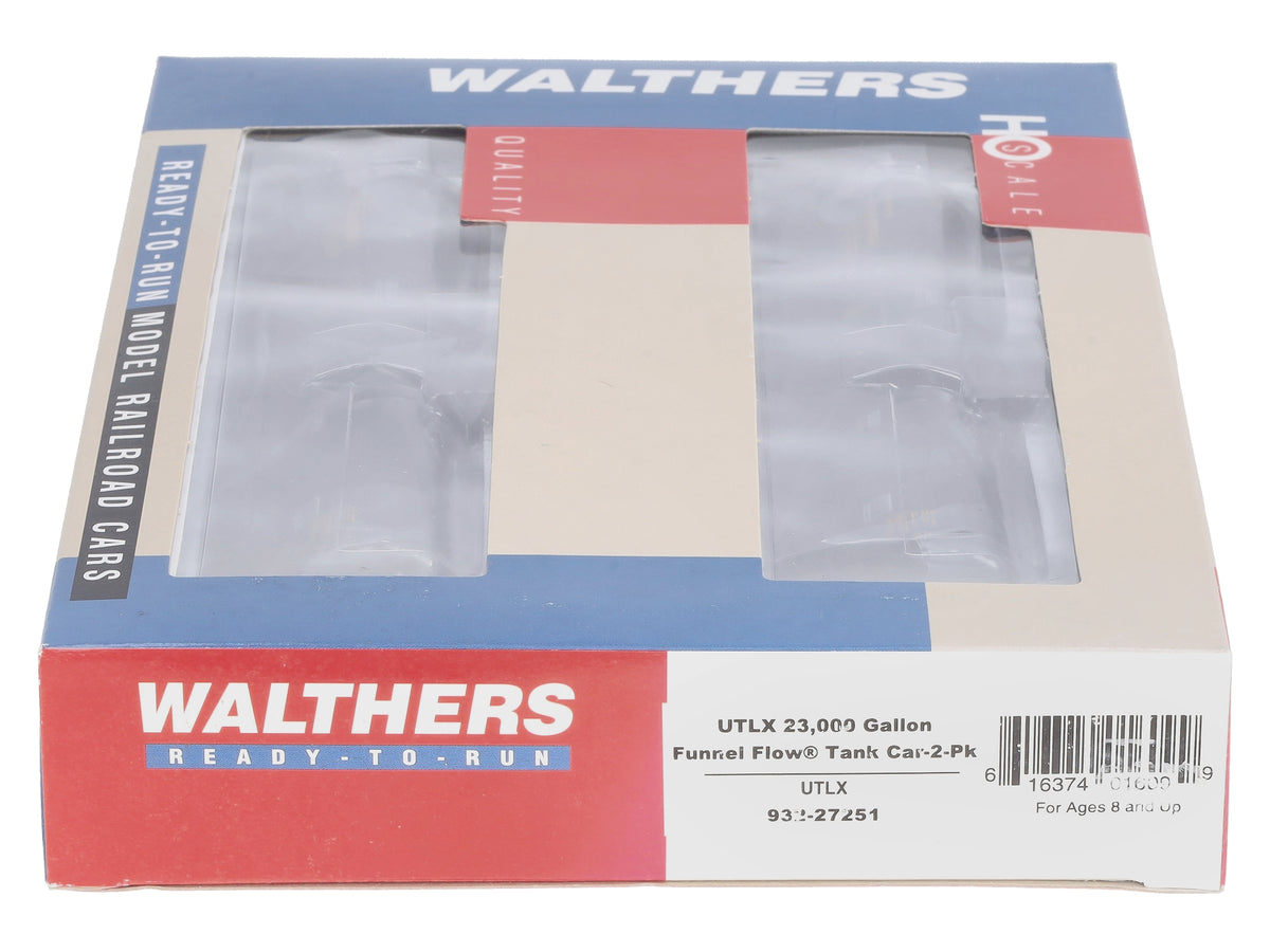 Walthers 932-27251 HO UTLX 23K Gal Funnel Flow Tank Car 2-Pack LN/Box