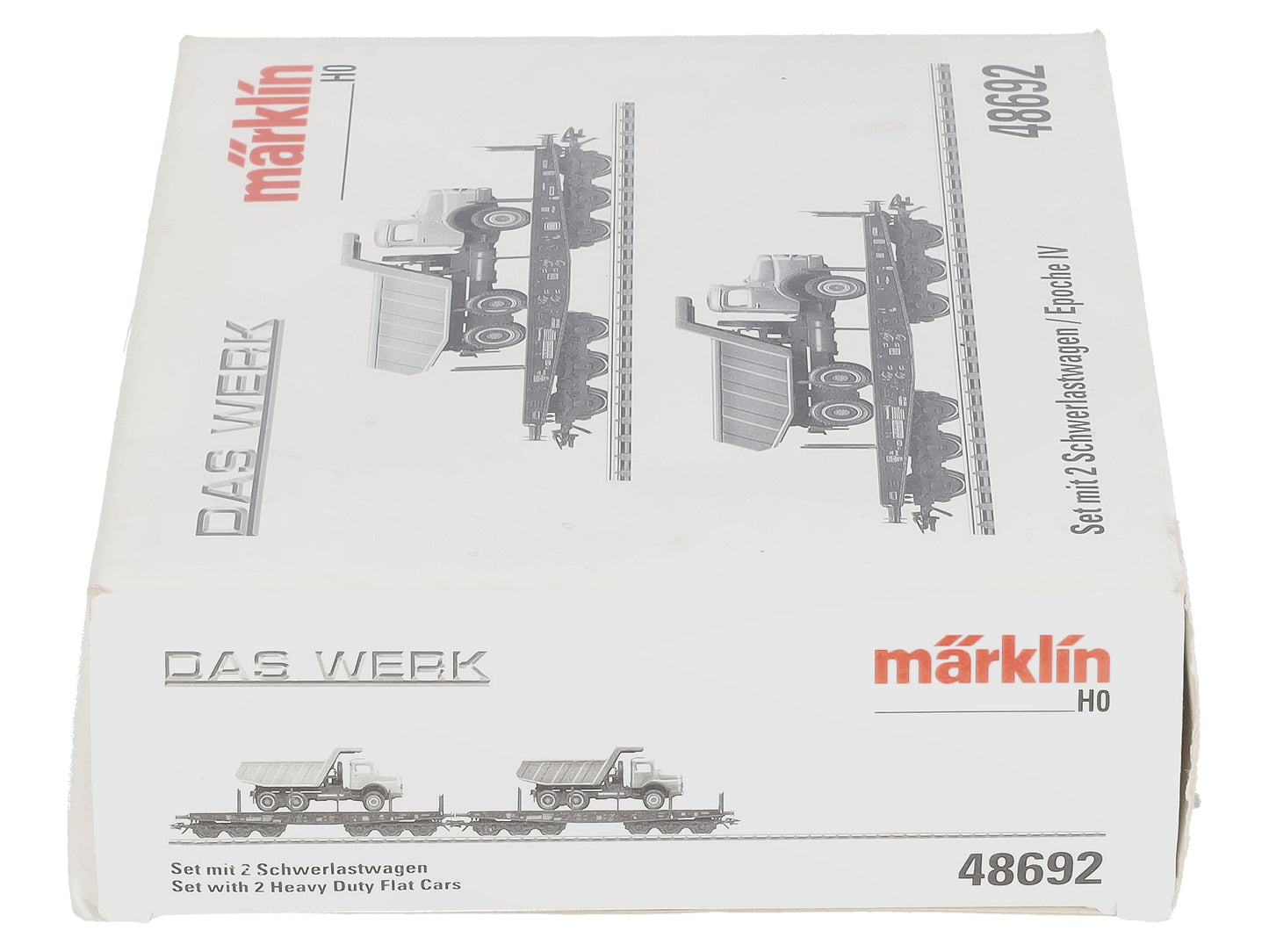 Marklin 48692 HO Scale Heavy Duty Flatcars w/Dump Trucks (Set Of 2) LN/Box