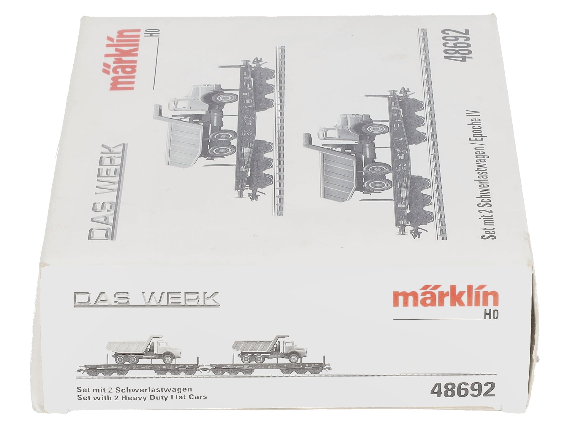 Marklin 48692 HO Scale Heavy Duty Flatcars w/Dump Trucks (Set Of 2) LN/Box