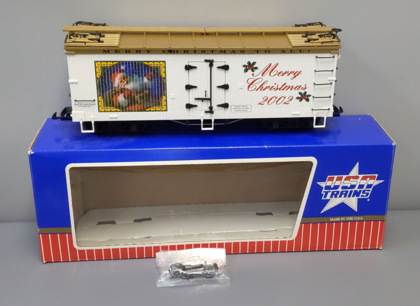 USA Trains R13020 G Scale Christmas 2002 Refrigerator Car LN/Box