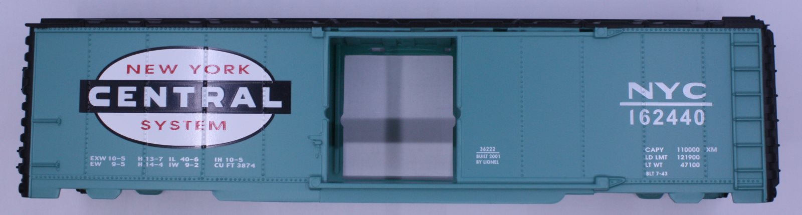 Lionel 36222-7 NYC Jade Green Boxcar Shell