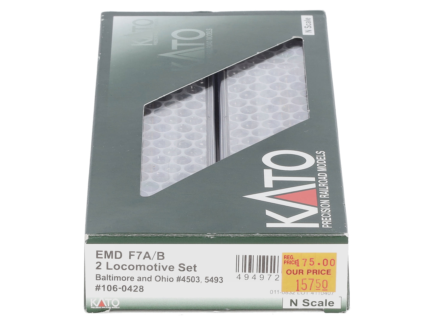 Kato 106-0428 N Baltimore and Ohio EMD F7A + F7B Freight 2-Loco Set #4503, #5493