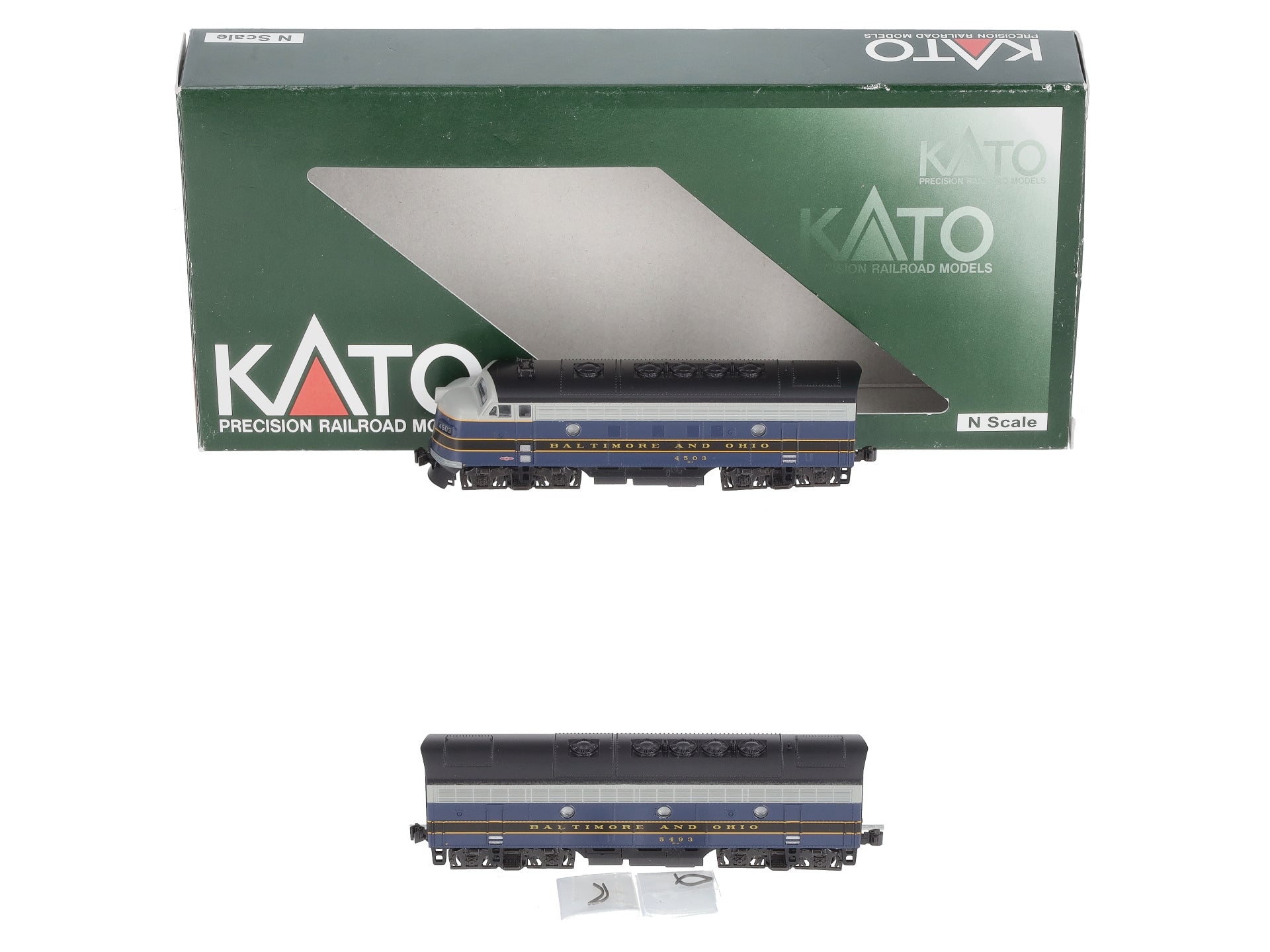 Kato 106-0428 N Baltimore and Ohio EMD F7A + F7B Freight 2-Loco Set #4503, #5493