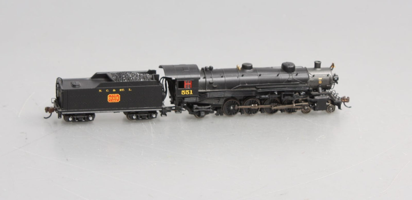 Bachmann 53453 N NC&StL 4-8-2 Light Mountain Steam Loco w/ DCC Sound Value #551