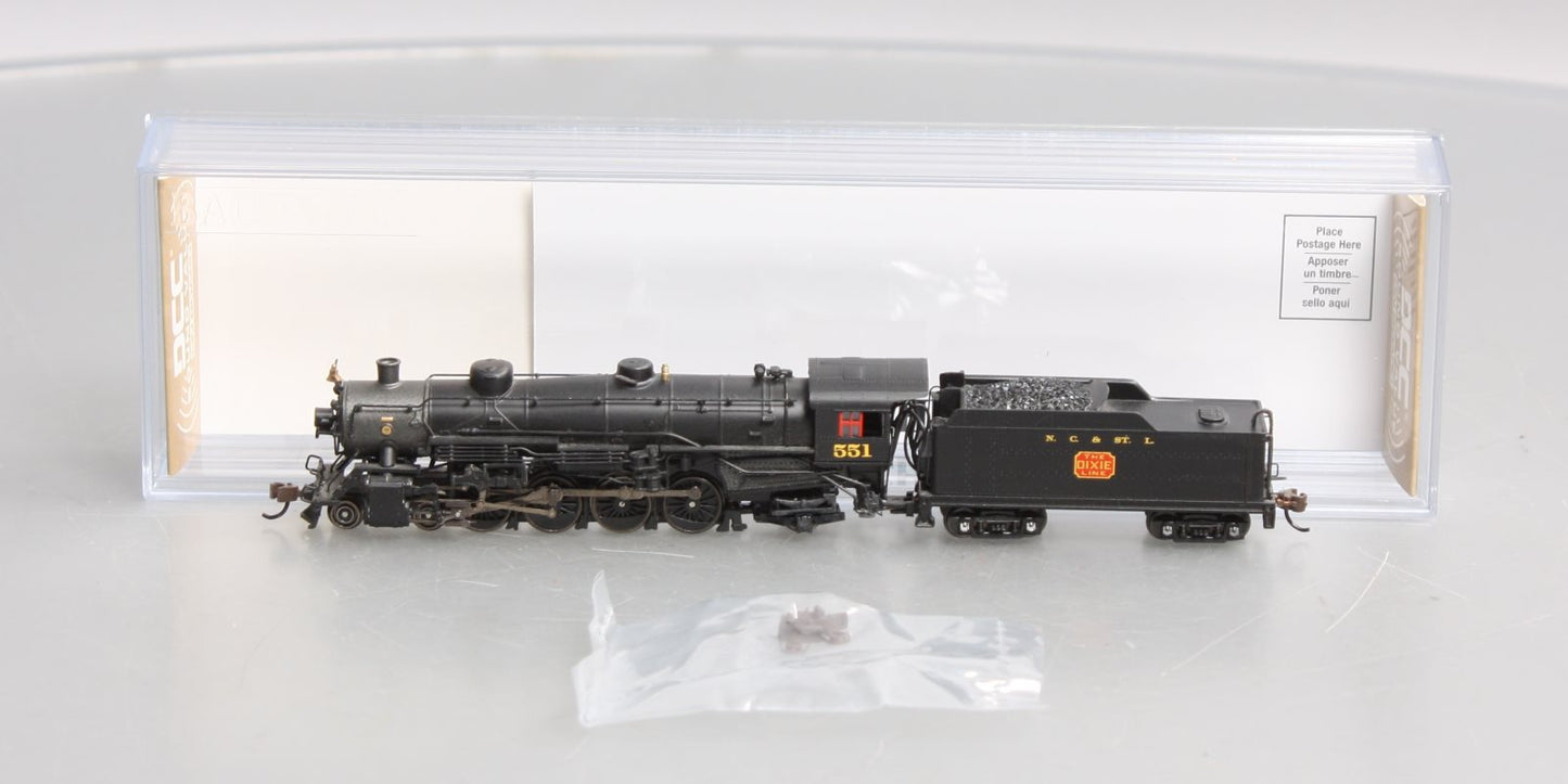 Bachmann 53453 N NC&StL 4-8-2 Light Mountain Steam Loco w/ DCC Sound Value #551