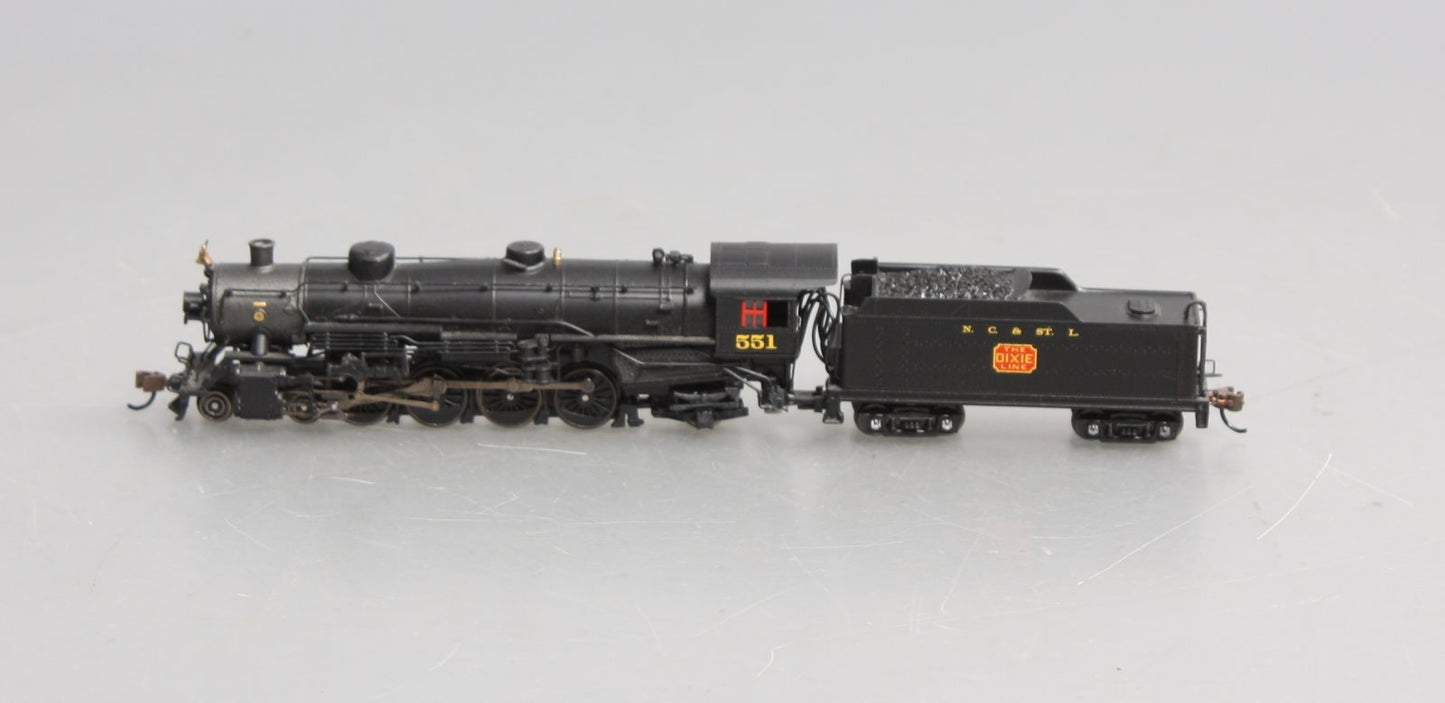 Bachmann 53453 N NC&StL 4-8-2 Light Mountain Steam Loco w/ DCC Sound Value #551