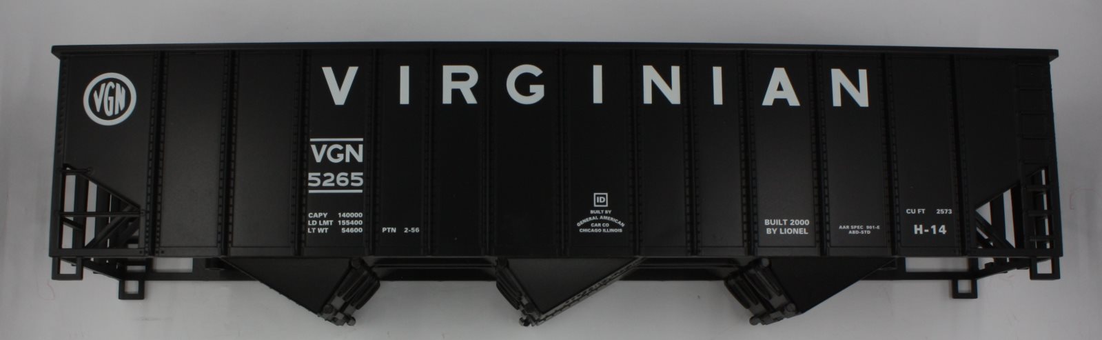 Lionel 17146-7 #5265 Virginian 3-Bay Hopper Shell