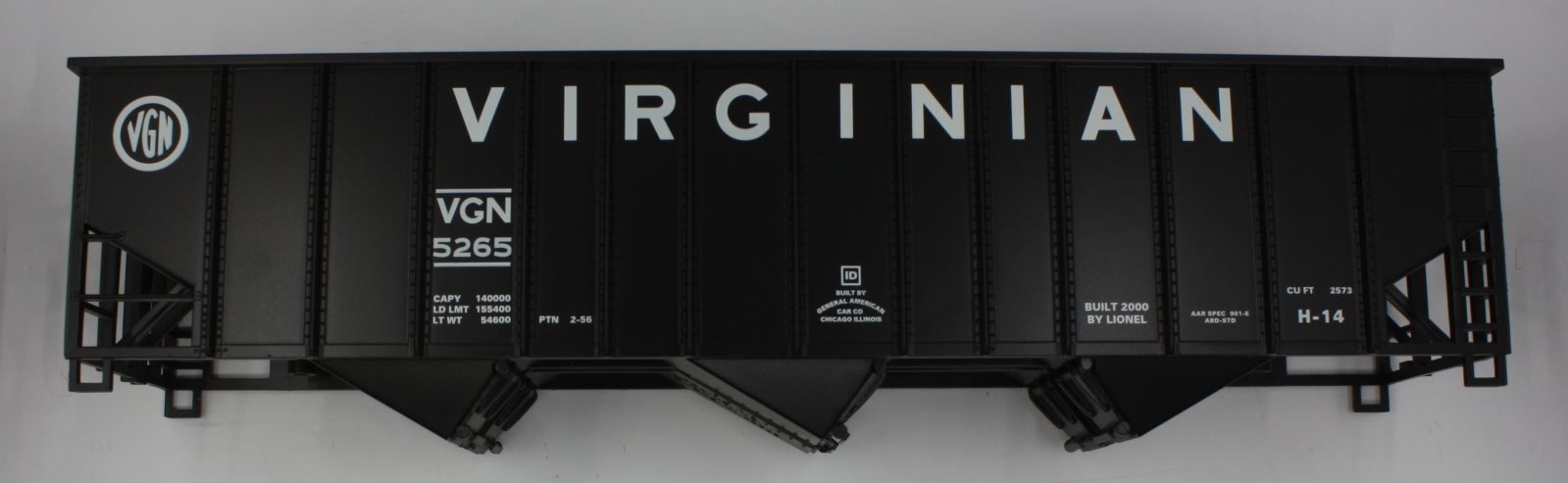Lionel 17146-7 #5265 Virginian 3-Bay Hopper Shell
