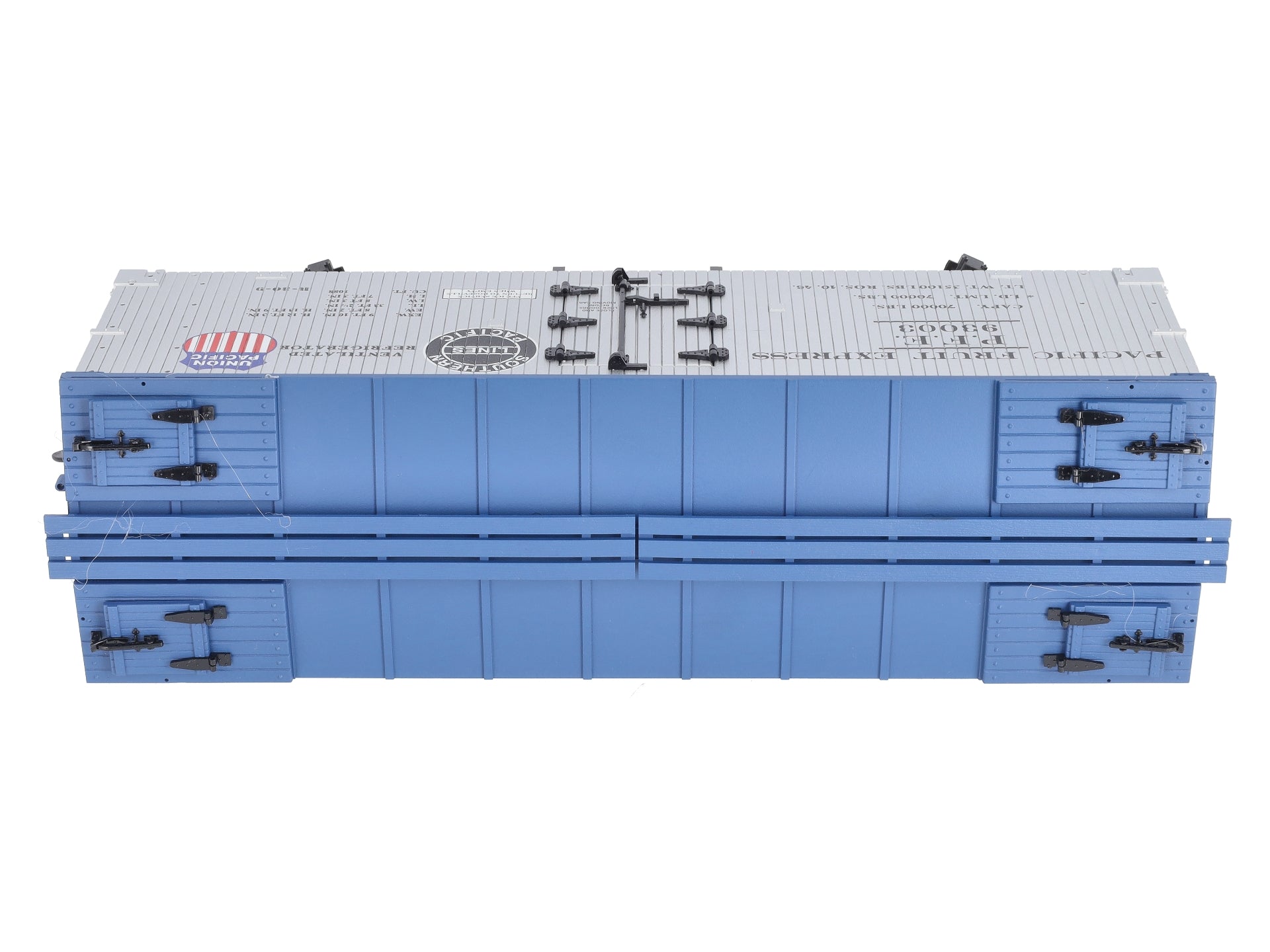 USA Trains R16004C G PFE SP/UP U.S. Refrigerator Cars (Silver/Blue) #93003