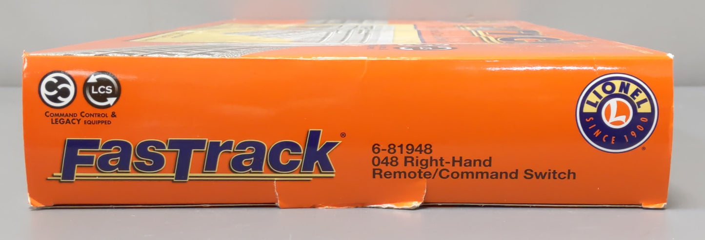 Lionel 6-81948 O O48 FasTrack Remote Right Hand Switch Turnout EX/Box