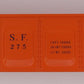 Lionel 29801-7 #3562-75 Santa Fe Barrel Car Body Shell