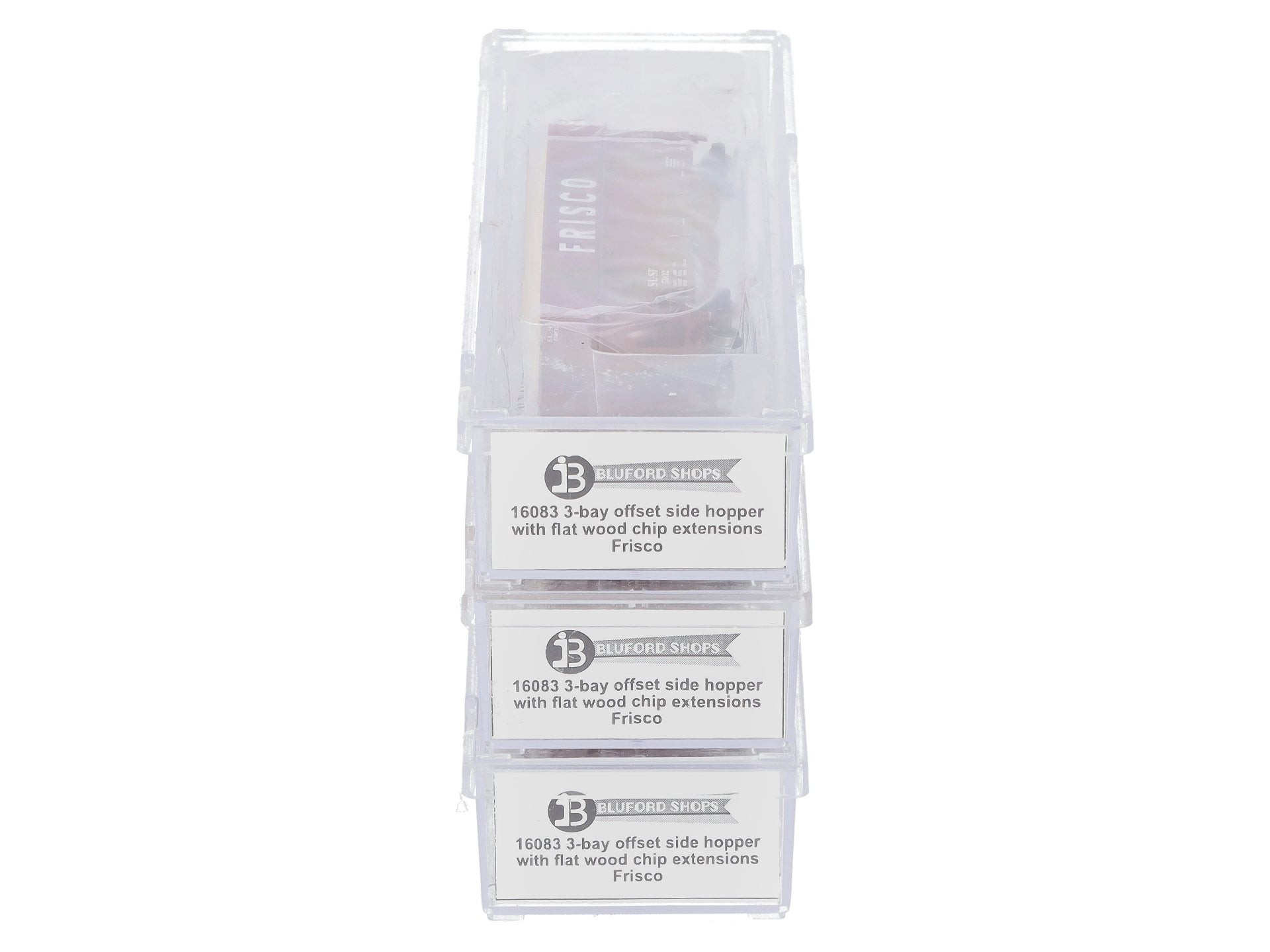 Bluford Shops 16083 3-Bay Wood Chip Hopper w/Flat Side Extensions 3-Pack