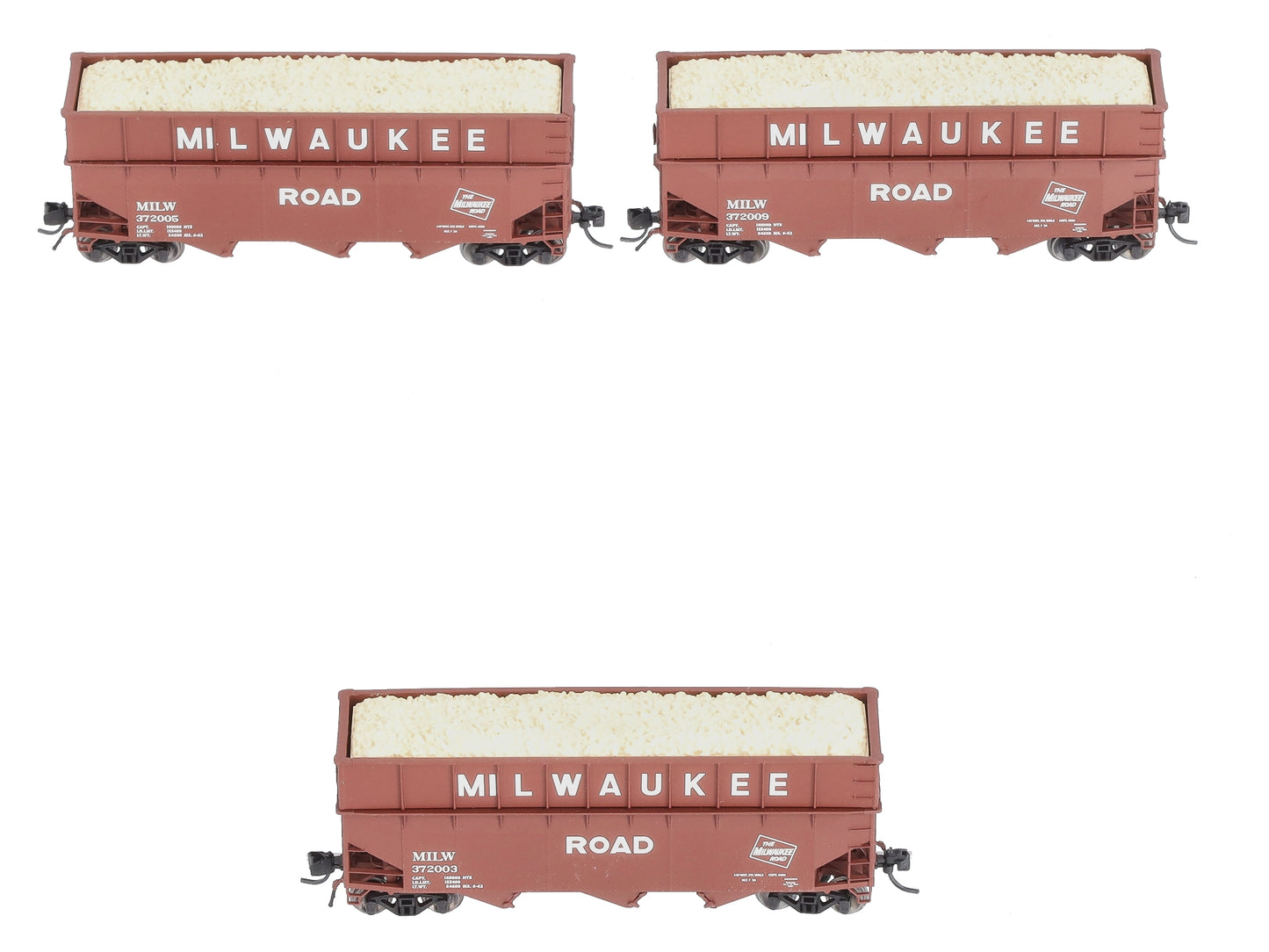 Bluford Shops 17013 N Scale Milwaukee Road Woodchip Hopper 3 Car Set