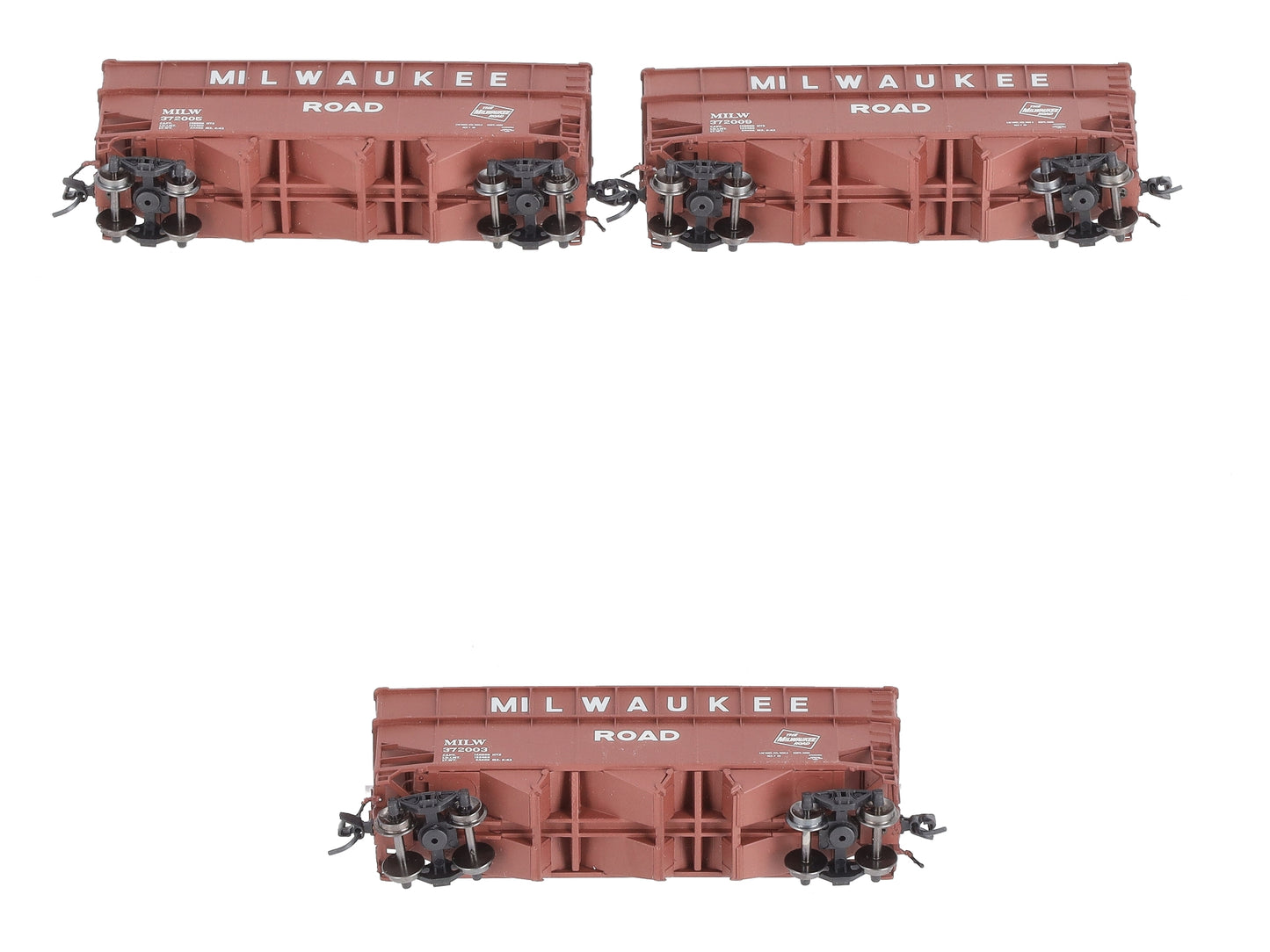 Bluford Shops 17013 N Scale Milwaukee Road Woodchip Hopper 3 Car Set