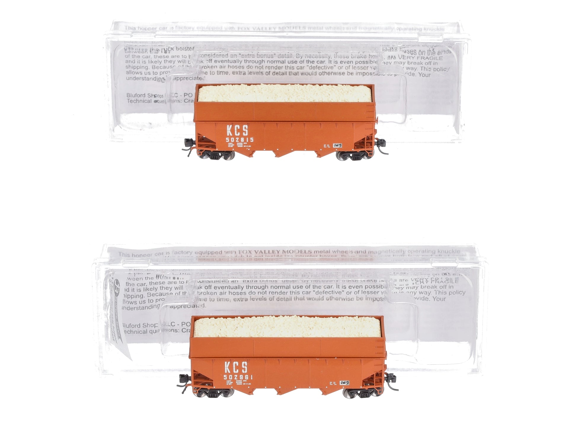 Bluford Shops 16032 N Offset-Side 3-Bay Wood Chip Hopper 2 Car set