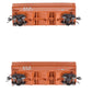 Bluford Shops 16032 N Offset-Side 3-Bay Wood Chip Hopper 2 Car set