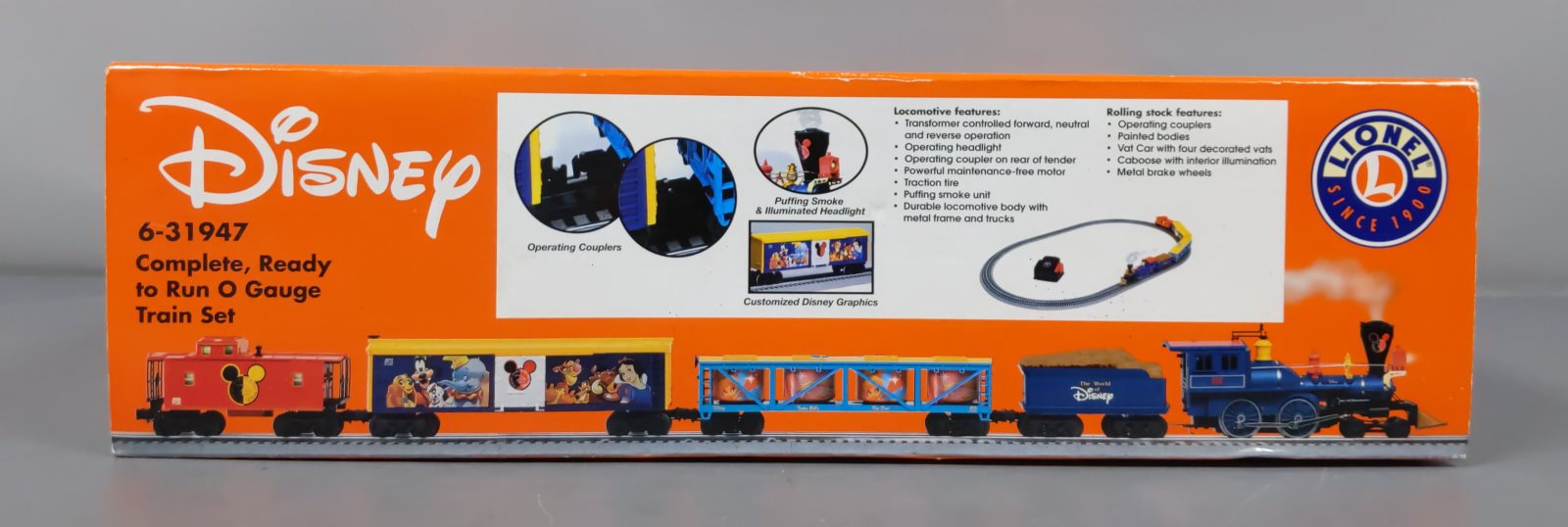 Lionel 6-31947 O Gauge World of Disney Steam Train Set EX