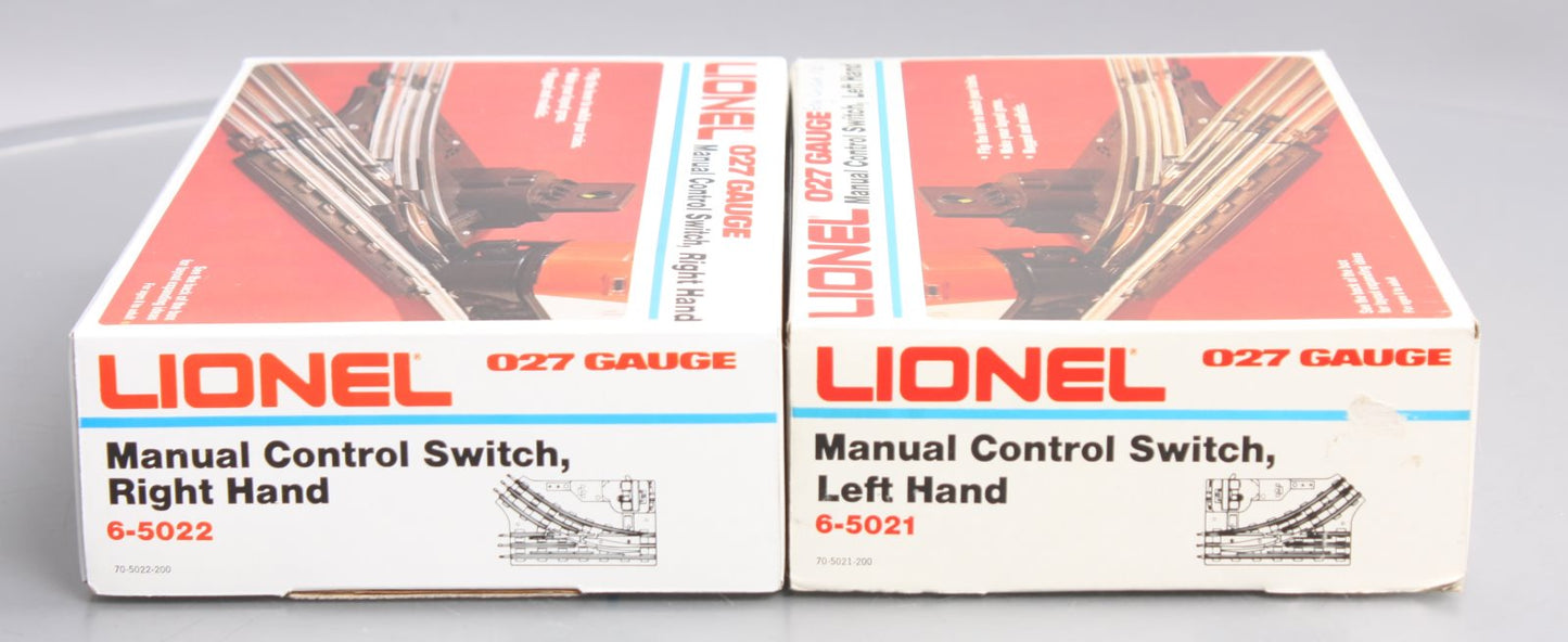 Lionel 6-5021/6-5022 Left and Right Hand Manual Switch Pair EX/Box