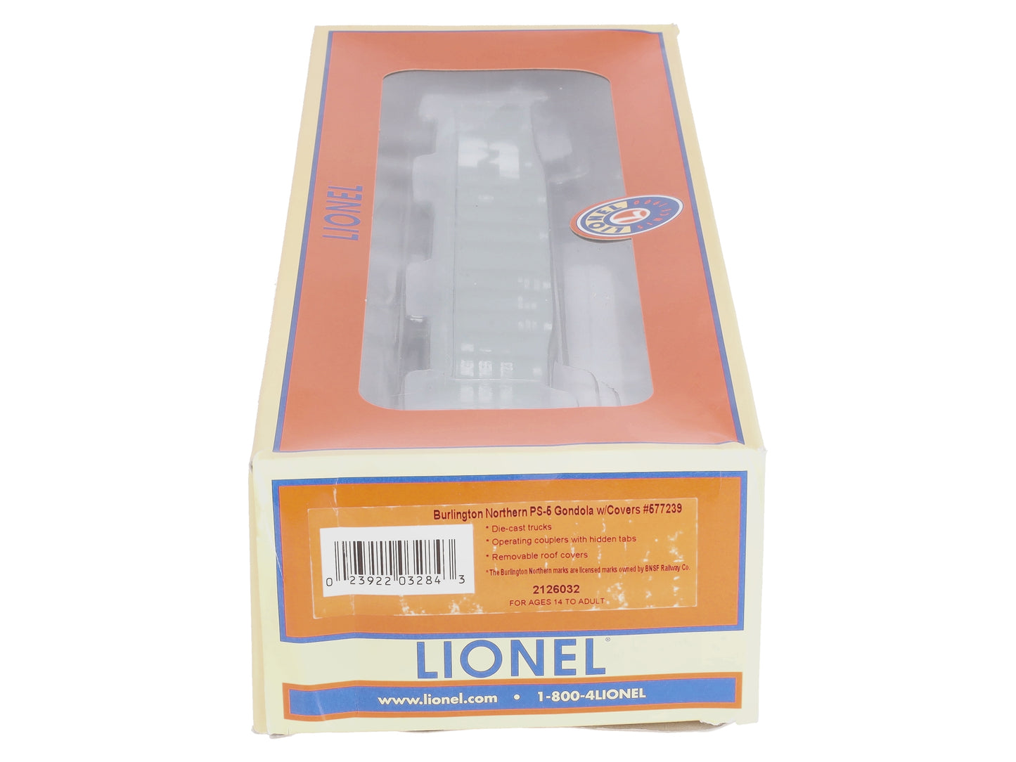 Lionel 2126032 O Gauge Burlington Northern PS-5 Gondola #577239 with Covers