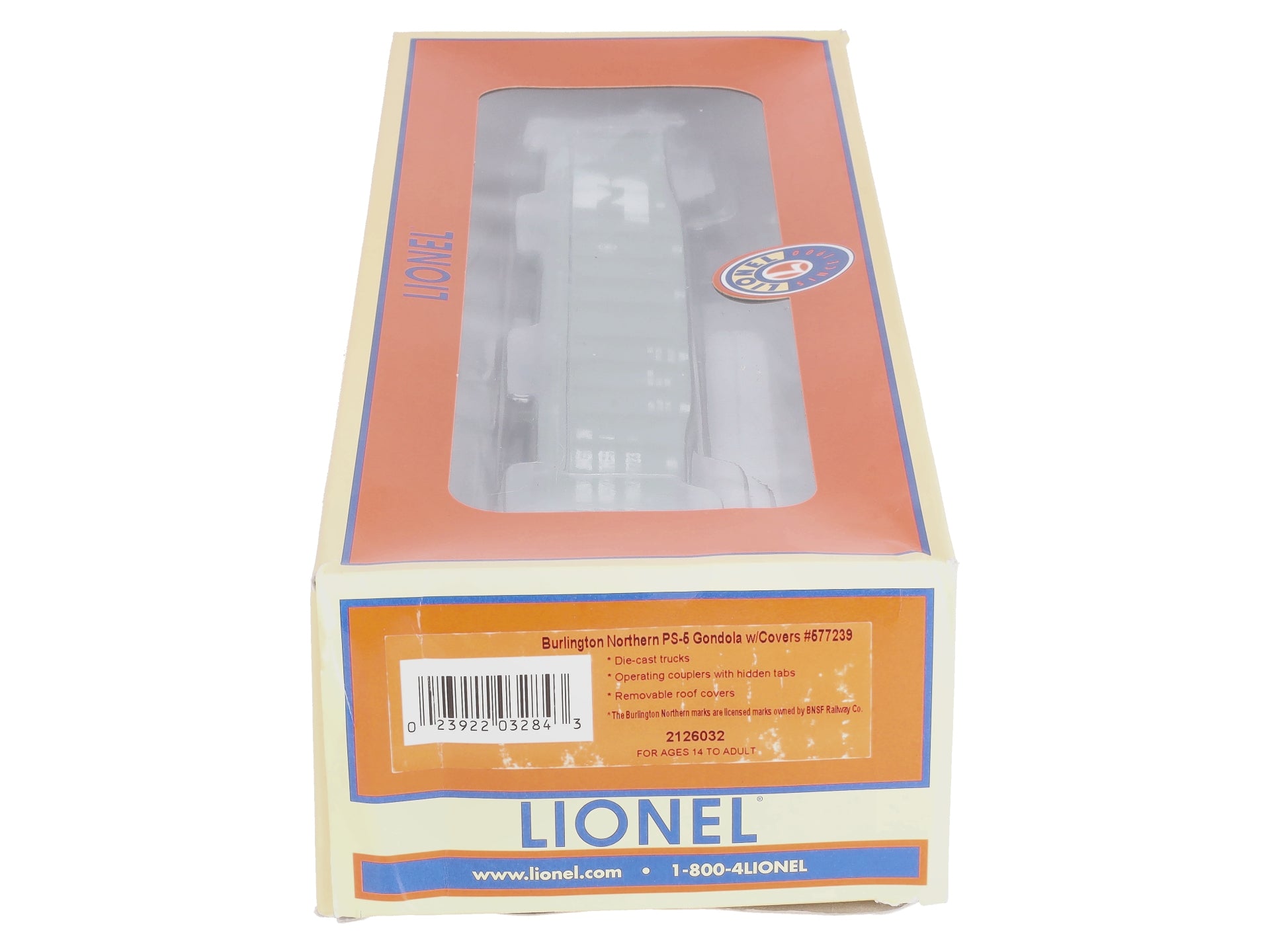 Lionel 2126032 O Gauge Burlington Northern PS-5 Gondola #577239 with Covers