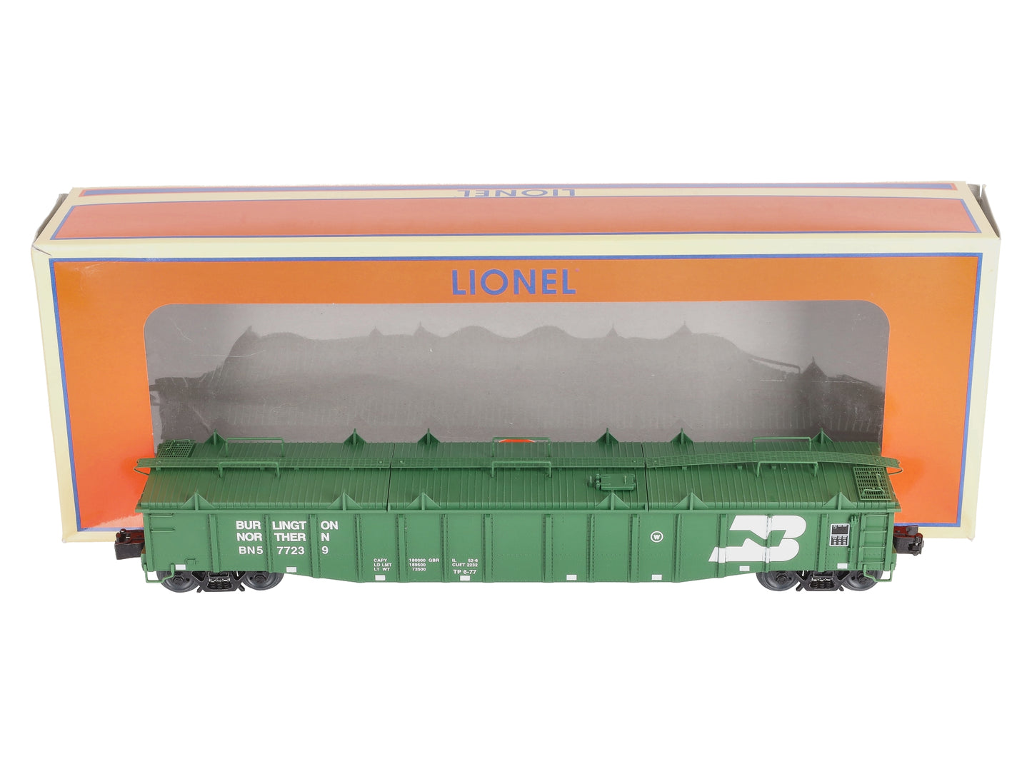 Lionel 2126032 O Gauge Burlington Northern PS-5 Gondola #577239 with Covers