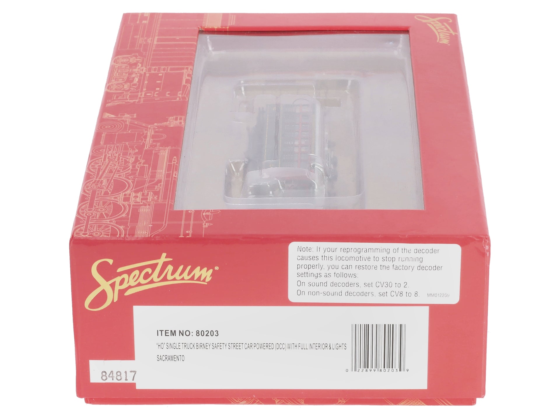 Bachmann 80203 HO Spectrum Sacramento Single Track Birney Streetcar W/DCC