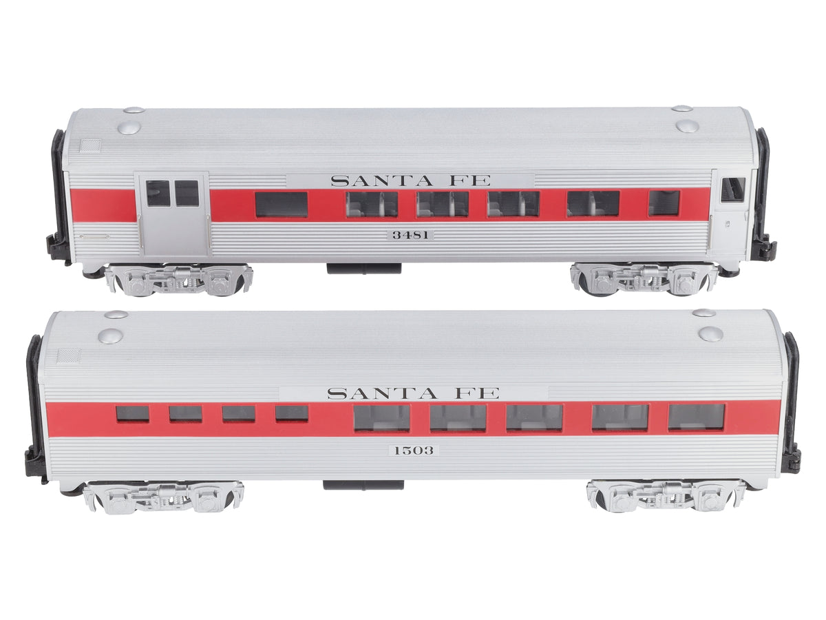 MTH 30-6014 O Santa Fe O-27 Streamlined Combine/Diner Passenger Set (Set of 2) LN/Box