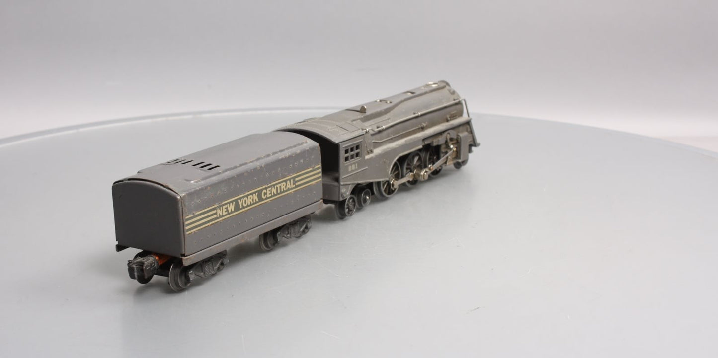 Lionel 221 Vintage O NYC  Dreyfuss Gray 2-6-4 Steam Locomotive & 221T Tender VG