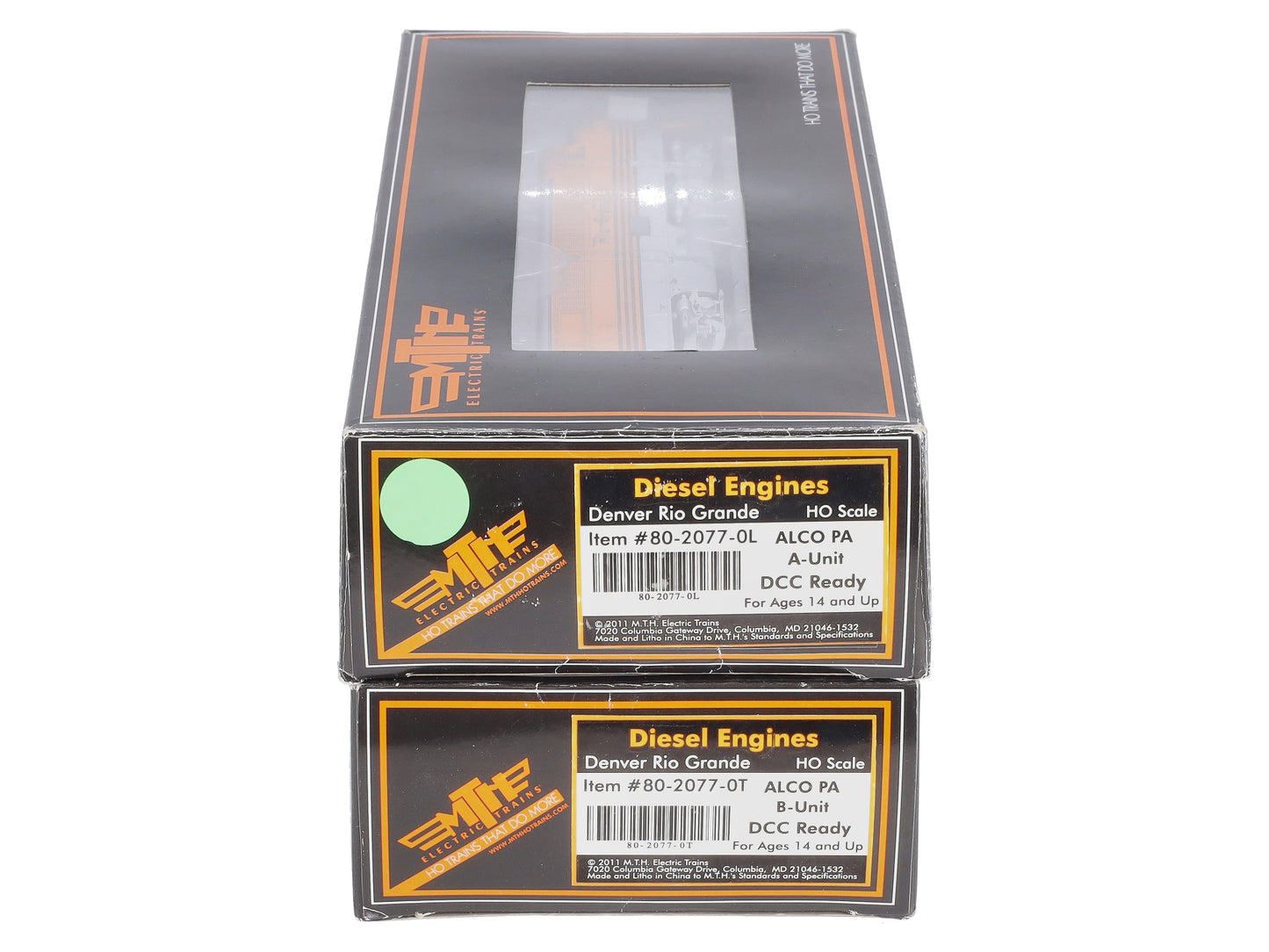 MTH 80-2270-1 HO D&RGW PA/PB Diesel Locomotive Set w/PS3 #6011/6002