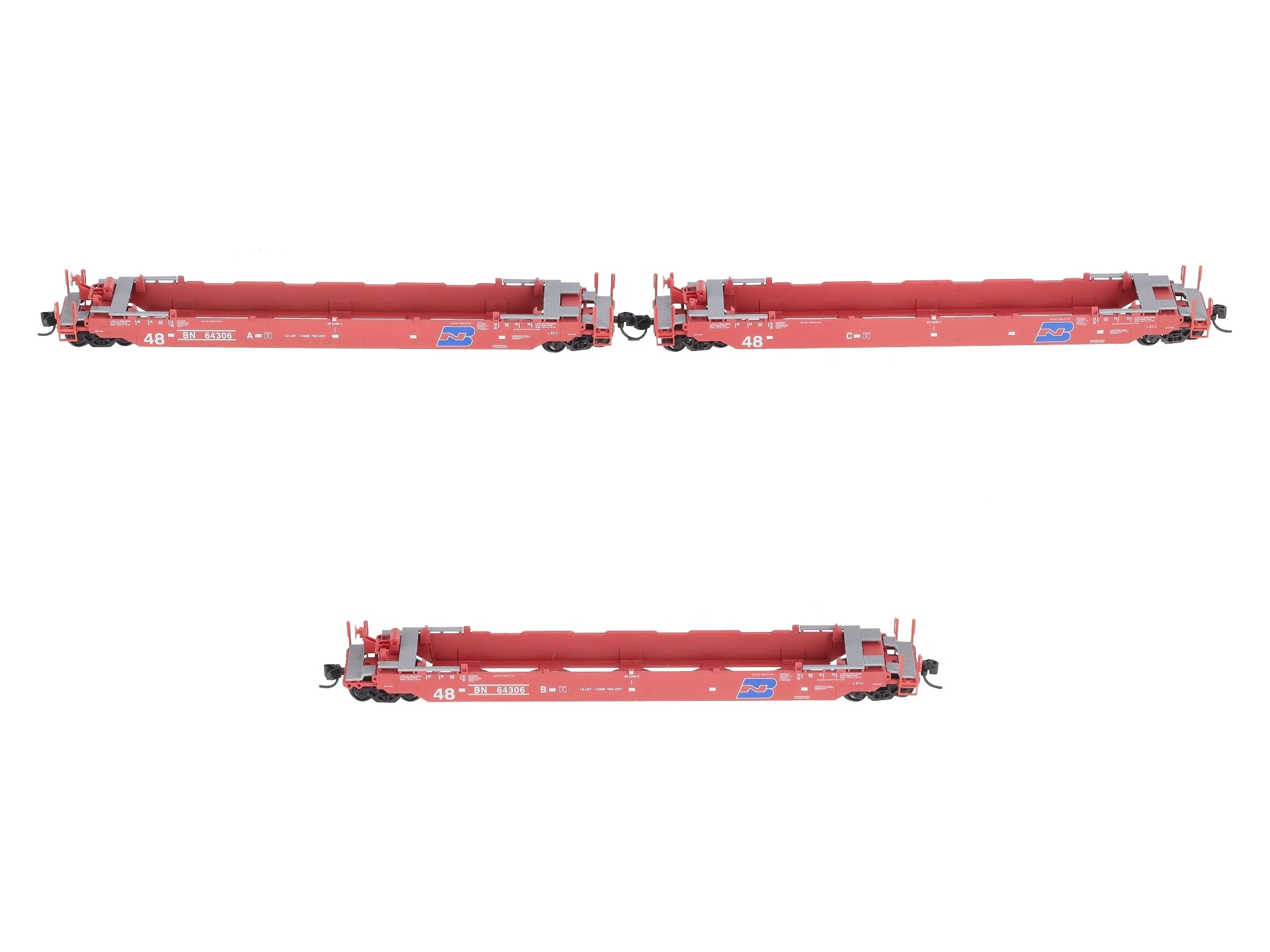 Micro-Trains 99300182 N Burlington Northern 70' Husky Stack Well Car (Set of 3) LN/Box
