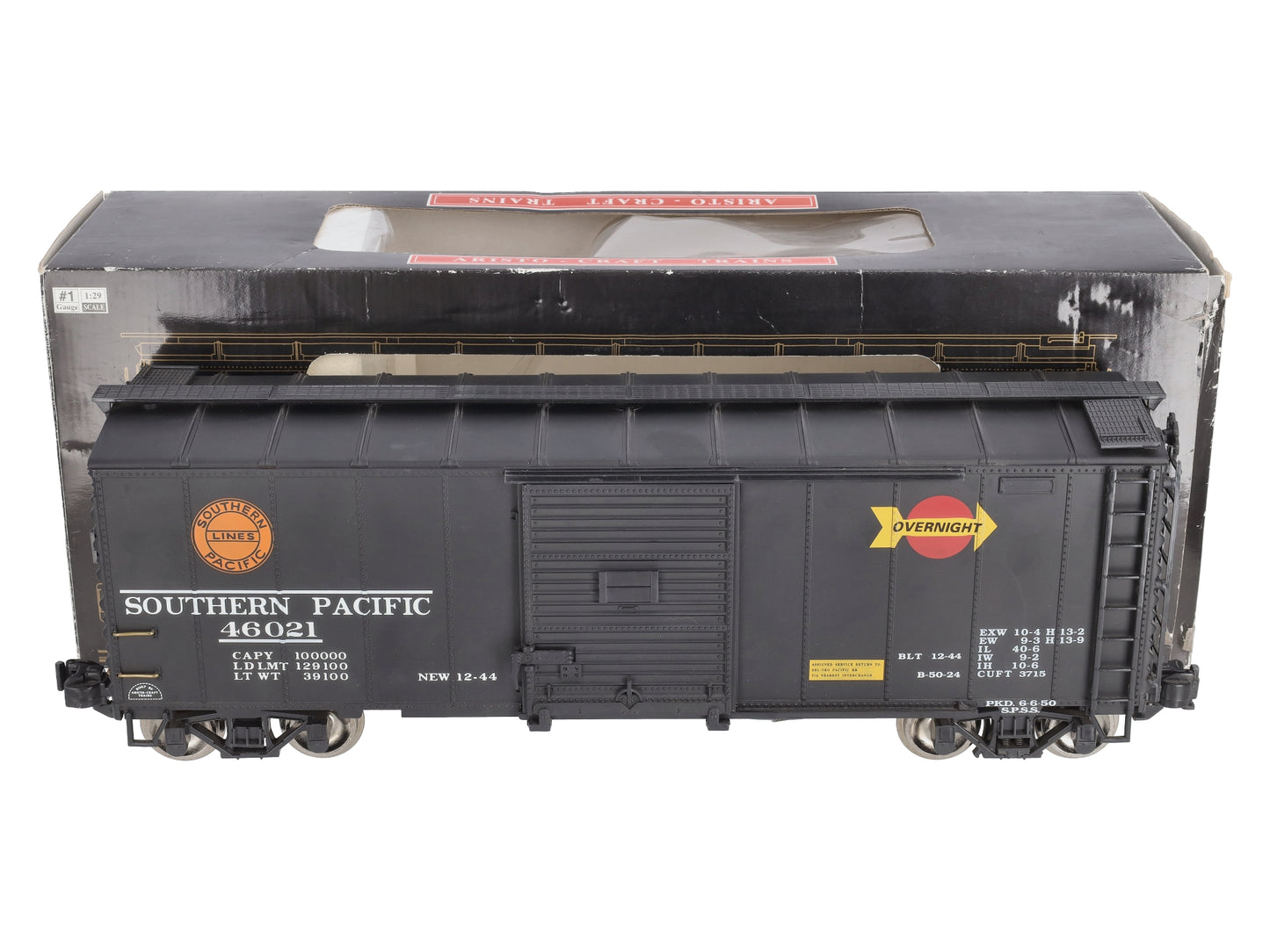 Aristo-Craft 46021 G Scale Southern Pacific Overnight Boxcar - Metal Wheels