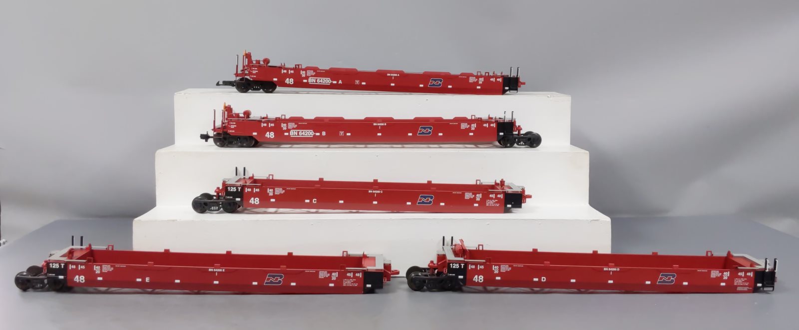 USA Trains R17151 G BN Intermodal 5 Unit Articulated Set w/o Containers #64200