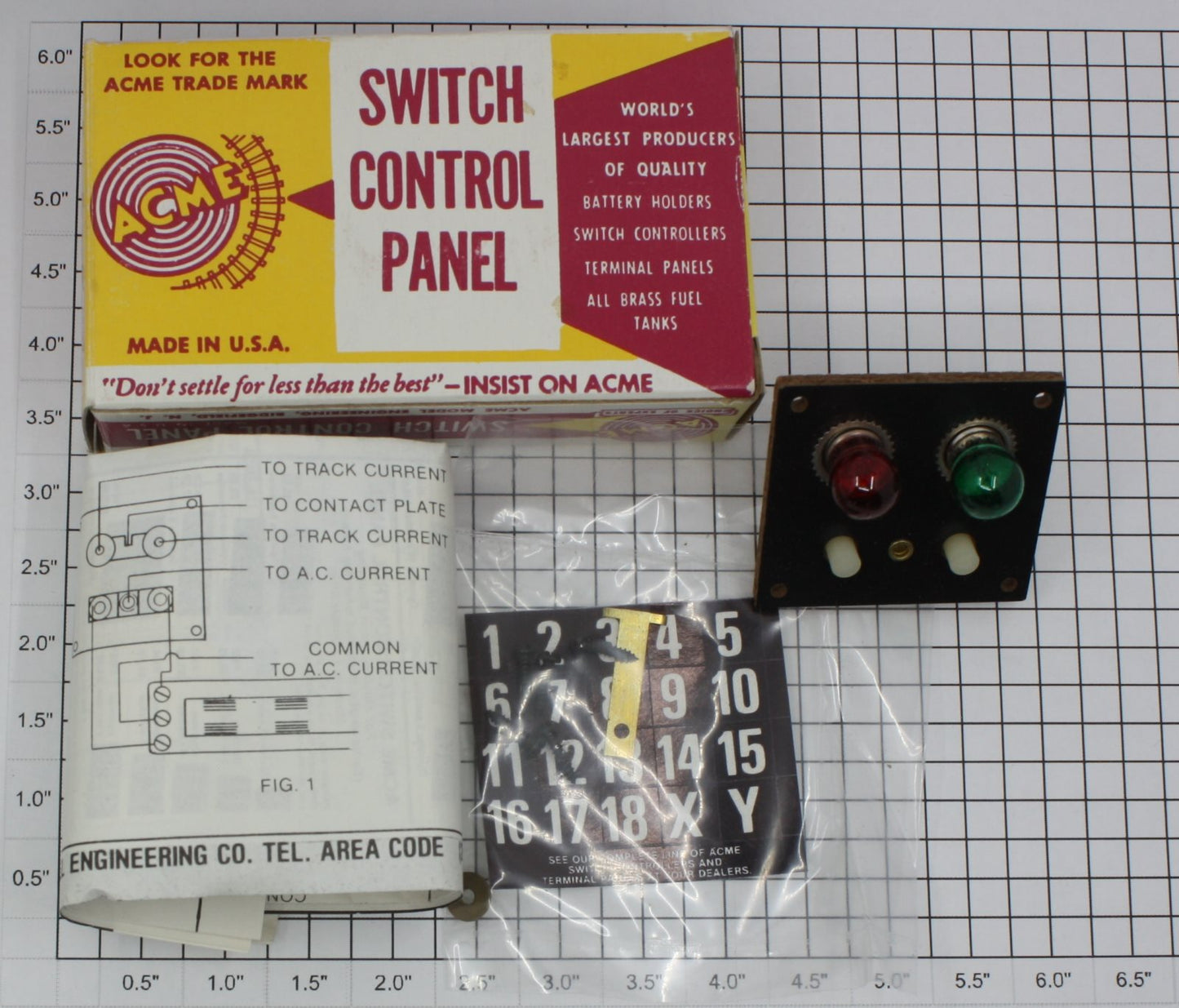Acme 498 O Gauge Boxed Flush Mount Switch Control Panel