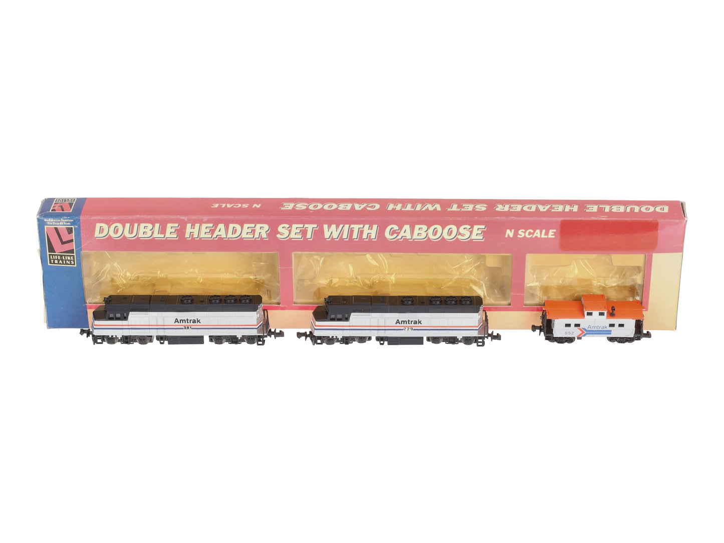 Life Like 7601 N Amtrak Double Header Set w/Caboose LN/Box