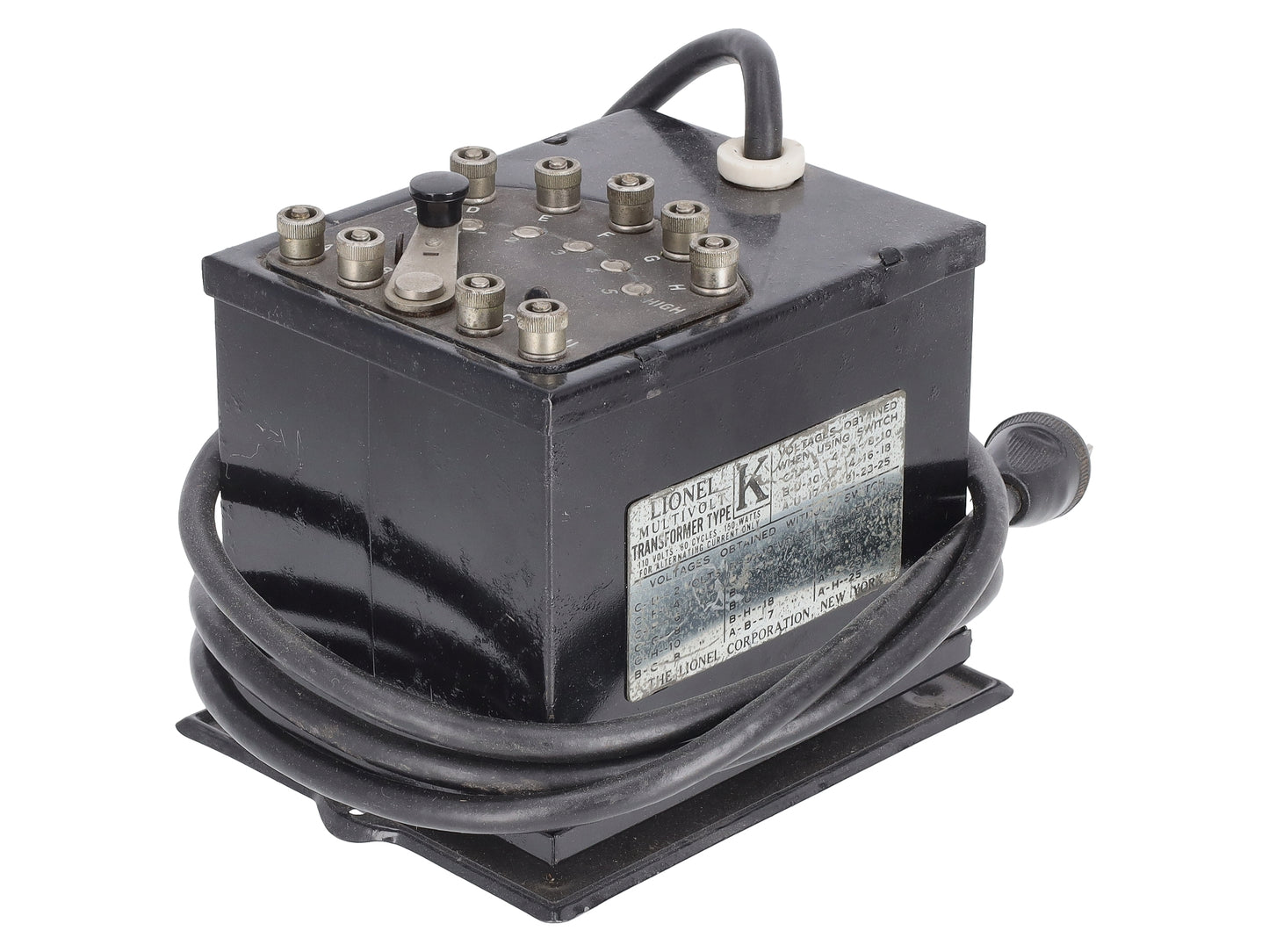 Lionel K Vintage O Prewar Multi-Volt 150 Watt Transformer VG
