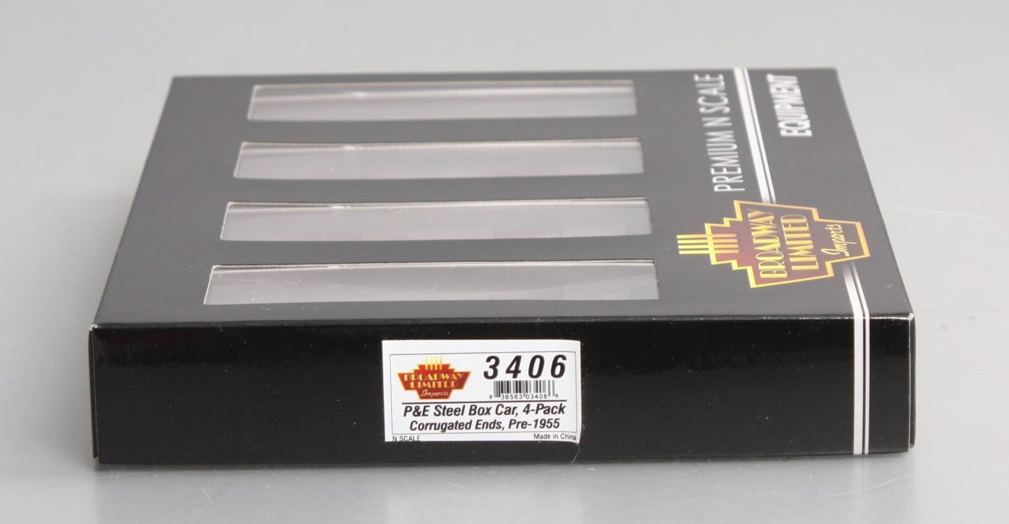 Broadway Limited 3406 N Peoria & Eastern NYC 40' Steel Boxcars (Set of 4)