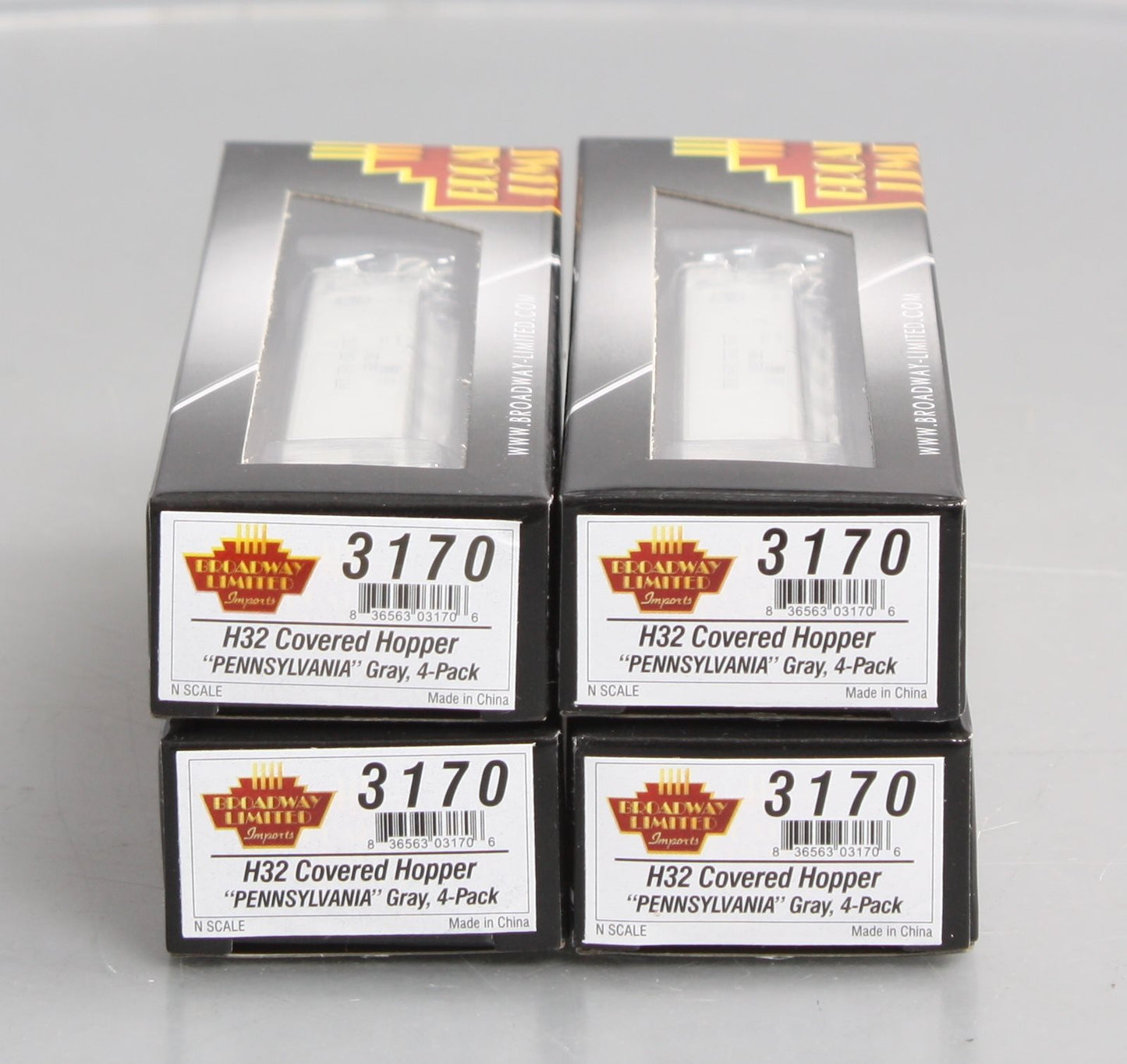 Broadway Limited 3170 N PRR Class H32 5-Bay Covered Hopper Set A (Pack of 4)