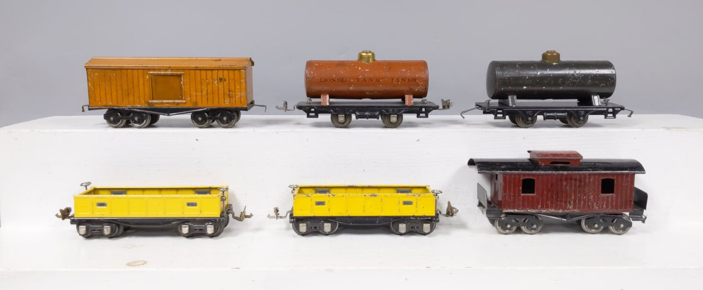 Lionel Vintage O Assorted Freight Cars: 822, 804, 804, 652 [6] VG