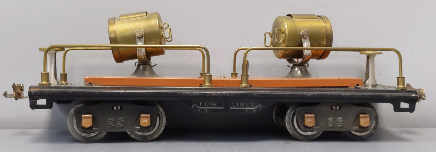 Lionel 520 Vintage Standard Gauge Operating Dual Searchlight Car VG