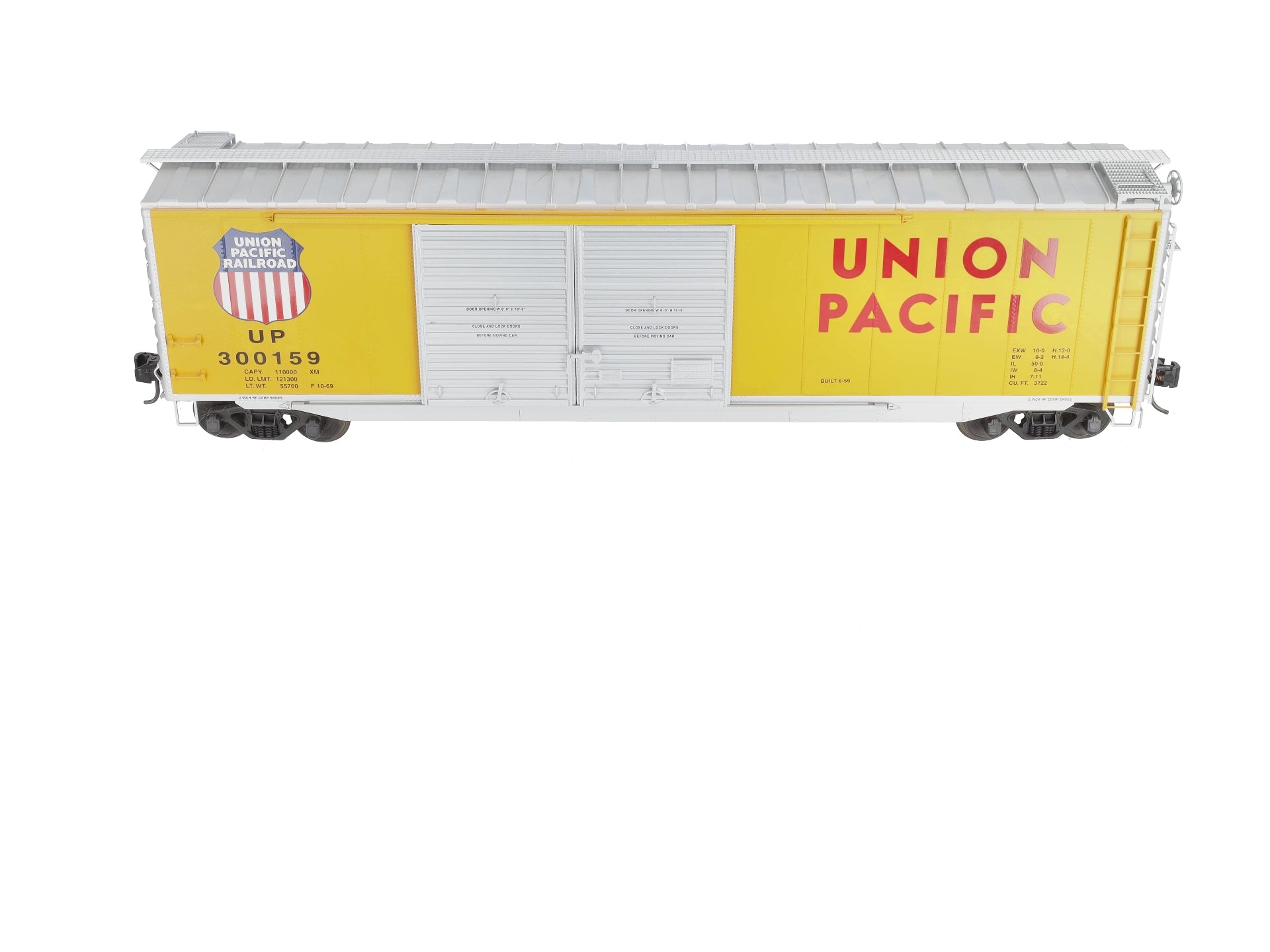 USA Trains R19301B G Union Pacific 50 Ft. Box Car with AAR Double Door (Yellow)