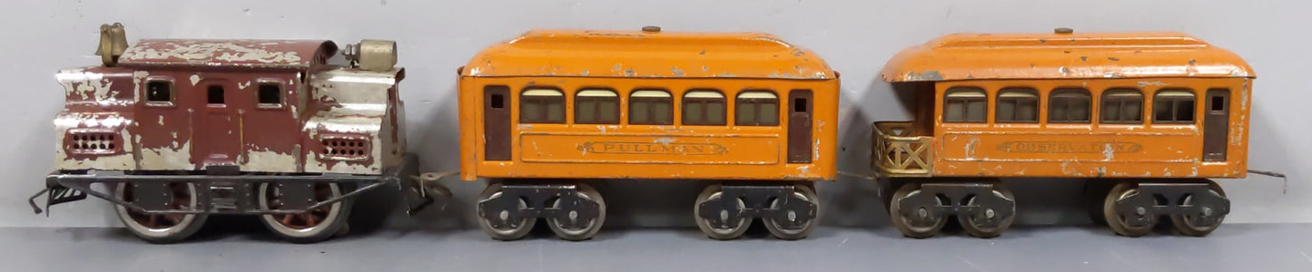 Lionel 155 Vintage O NYC Electric Locomotive & Passenger Car Set VG