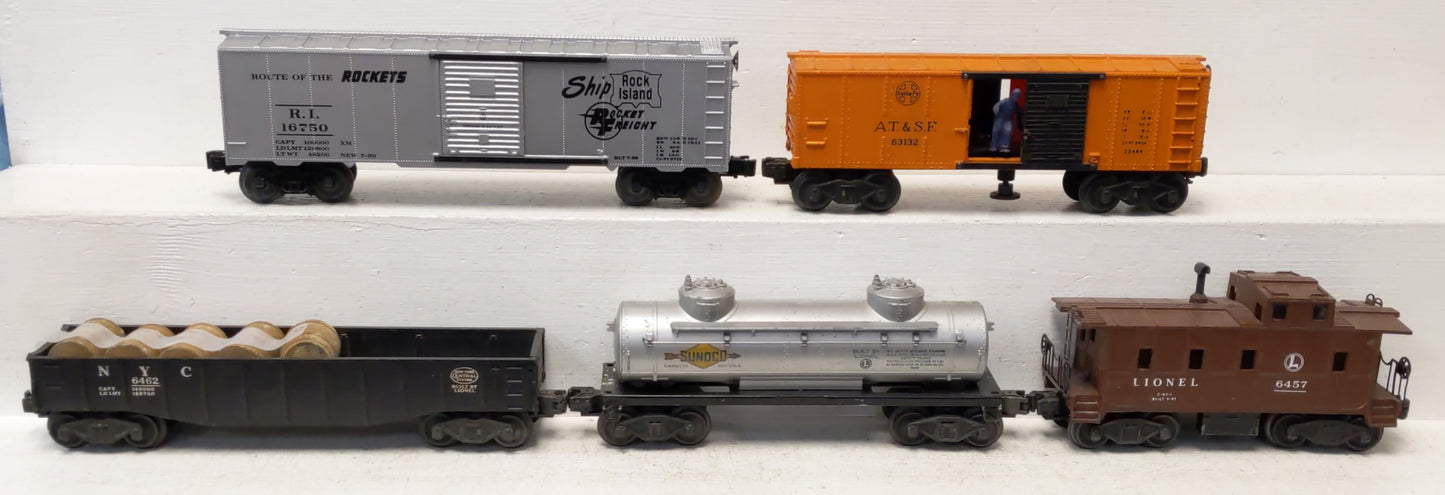 Lionel & KMT O Gauge Postwar Freight Cars: 6462, 3464, 6457, 6465, 16750 [5] VG