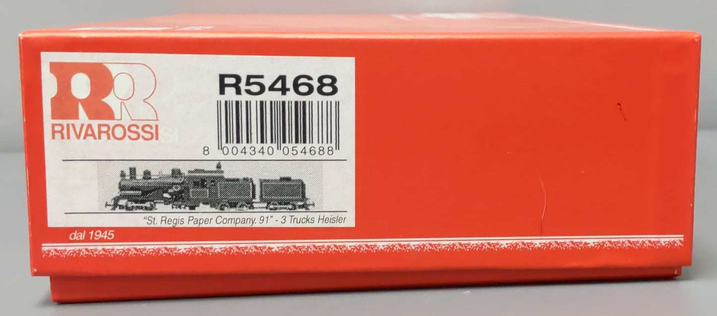 Rivarossi R5468 HO St. Regis Paper Company Steam Locomotive 3 Trucks Heisler #91 EX/Box