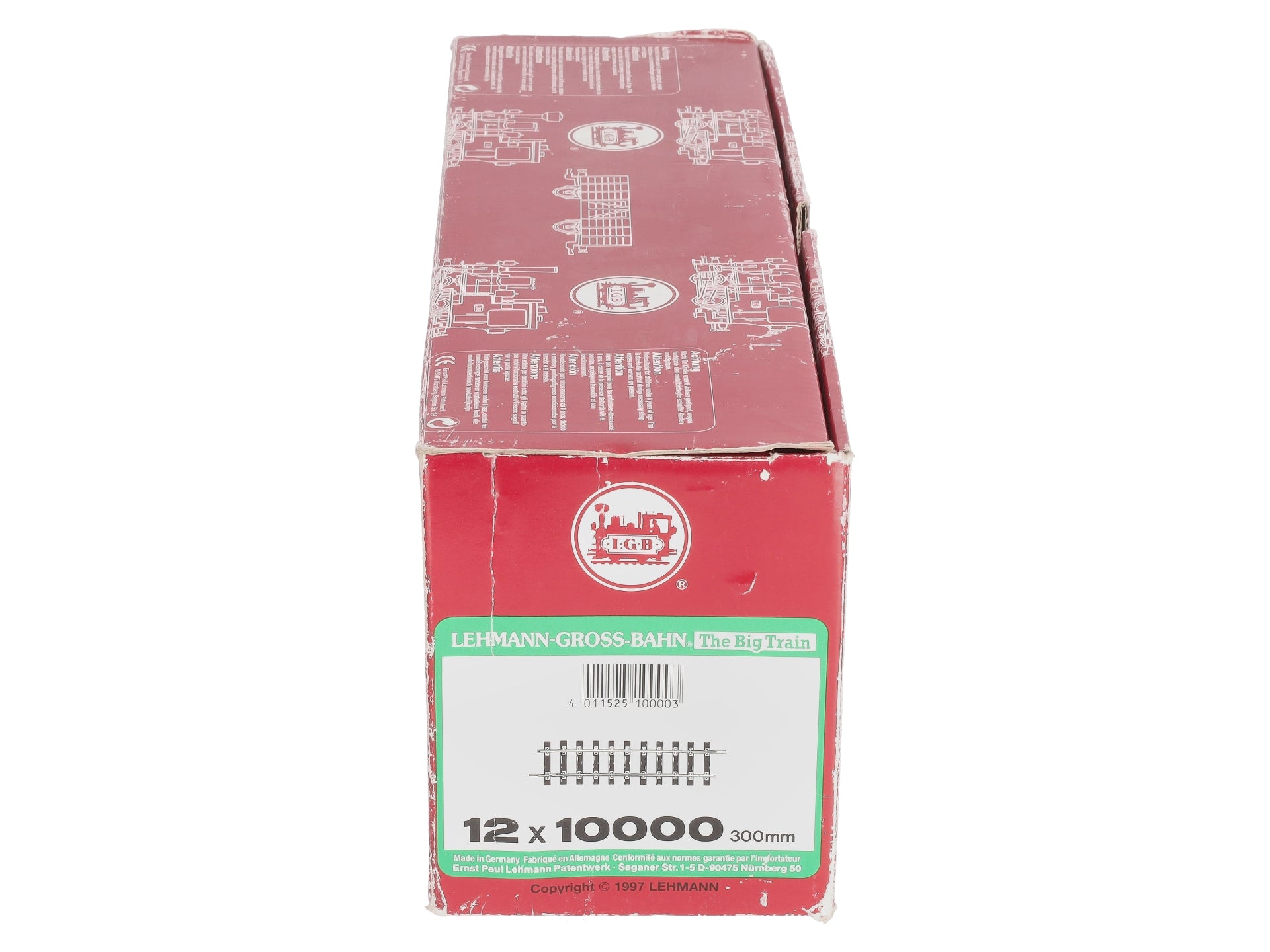 LGB 10000 G Scale 12 Inch Brass Rail Straight Track Sections (Box of 12) EX/Box