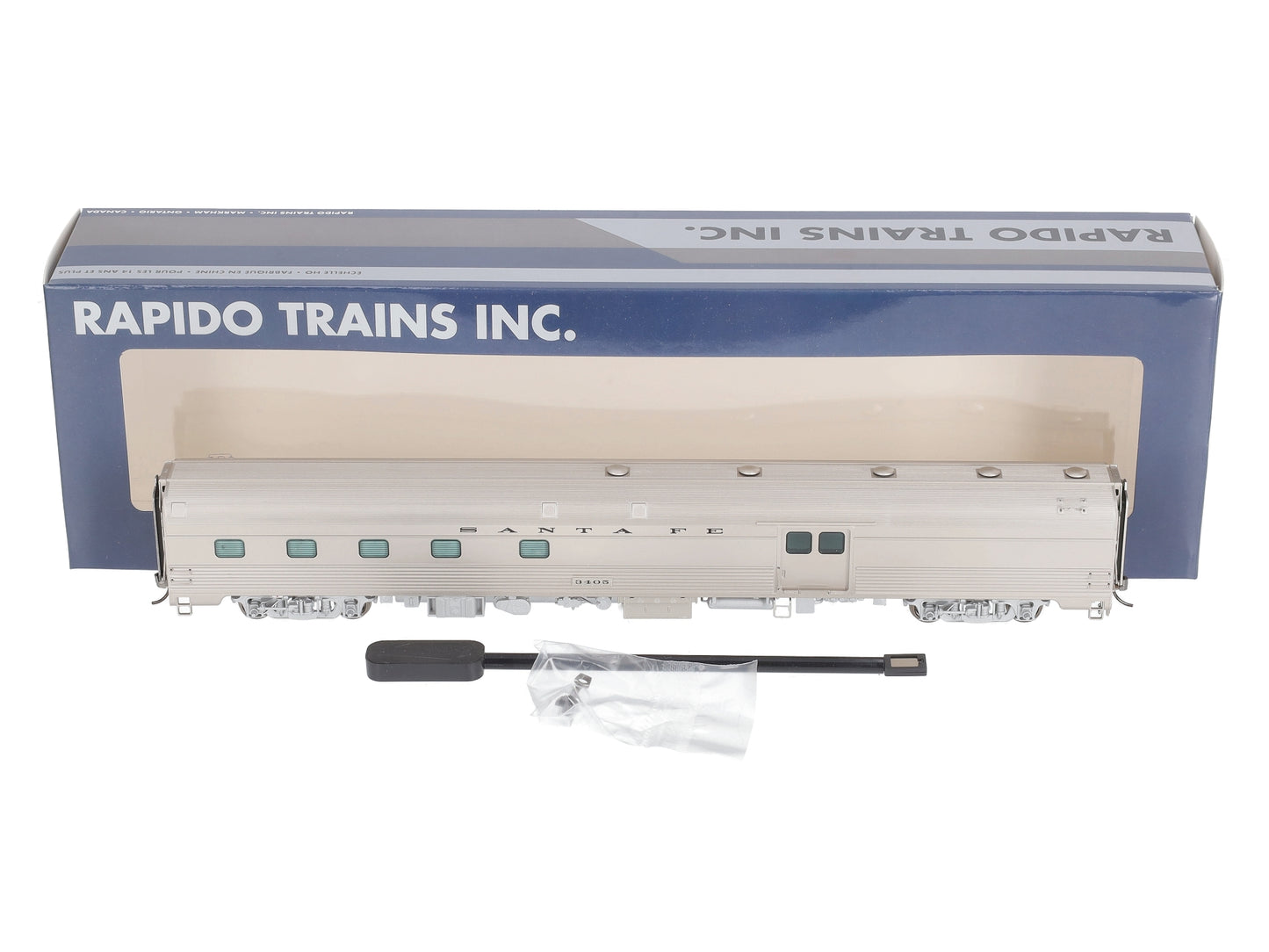 Rapido Trains 114030 HO Atchison Topeka Santa Fe Budd Baggage-Dorm Car #3405
