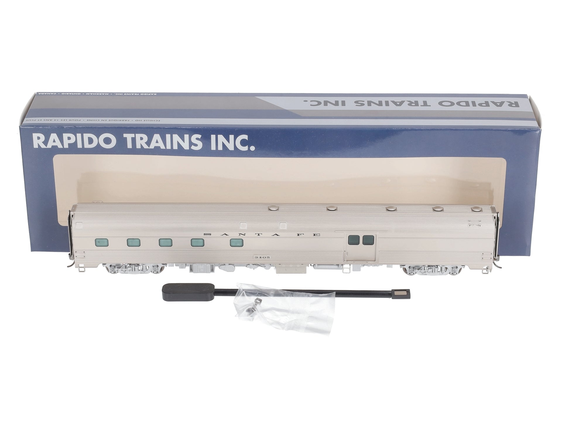 Rapido Trains 114030 HO Atchison Topeka Santa Fe Budd Baggage-Dorm Car #3405