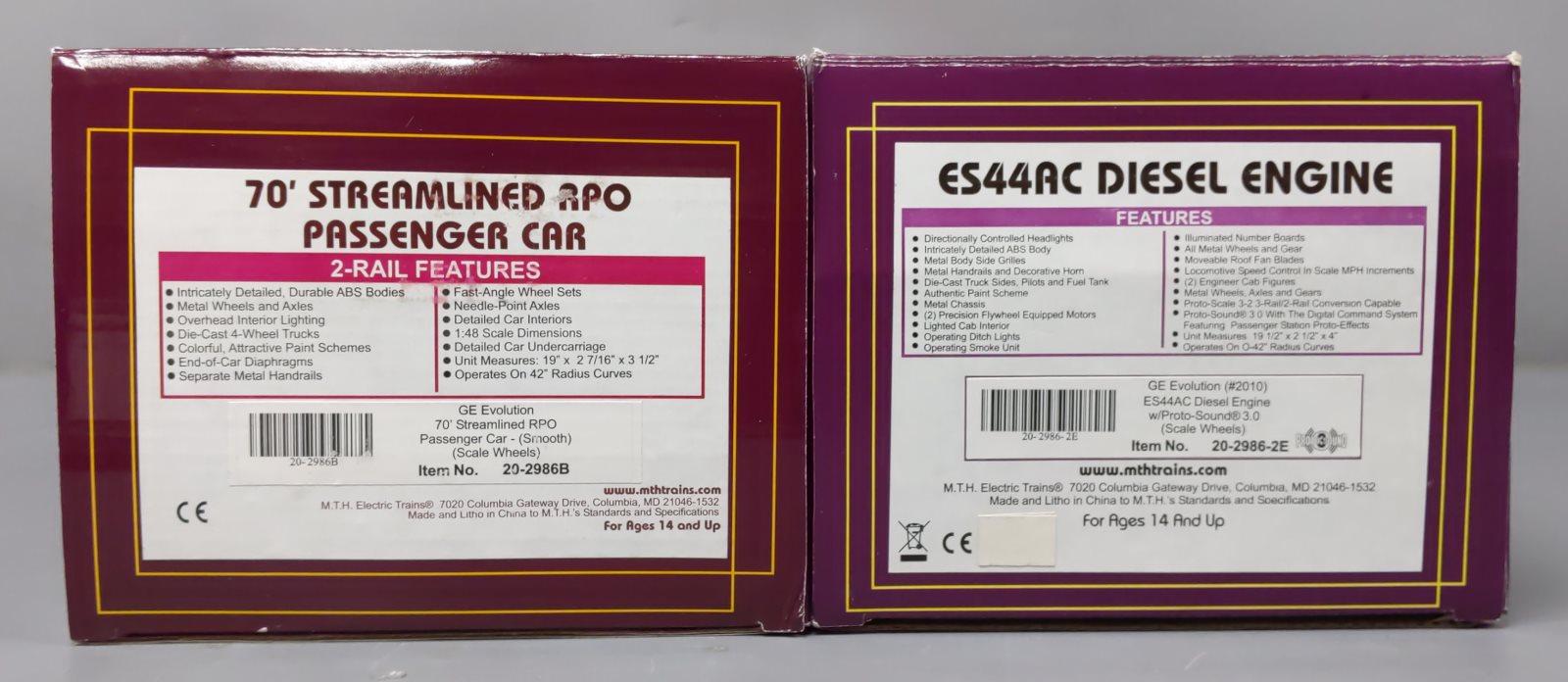MTH 20-2986-2 O GE Evolution Premier Hybrid Diesel Pass