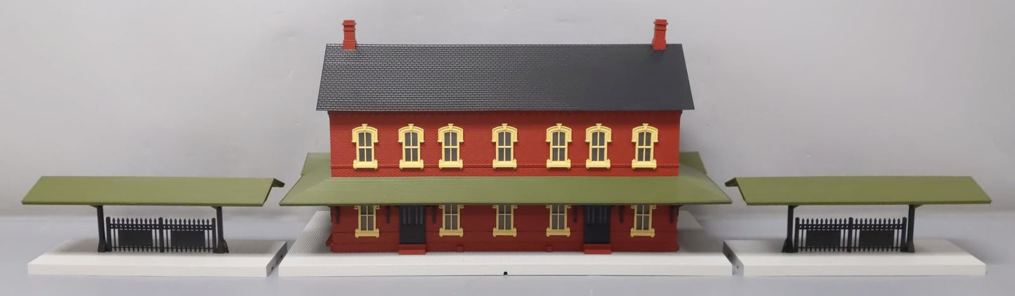 MTH 30-90094 O Dark Red Stone Passenger Station w/Dual Platforms